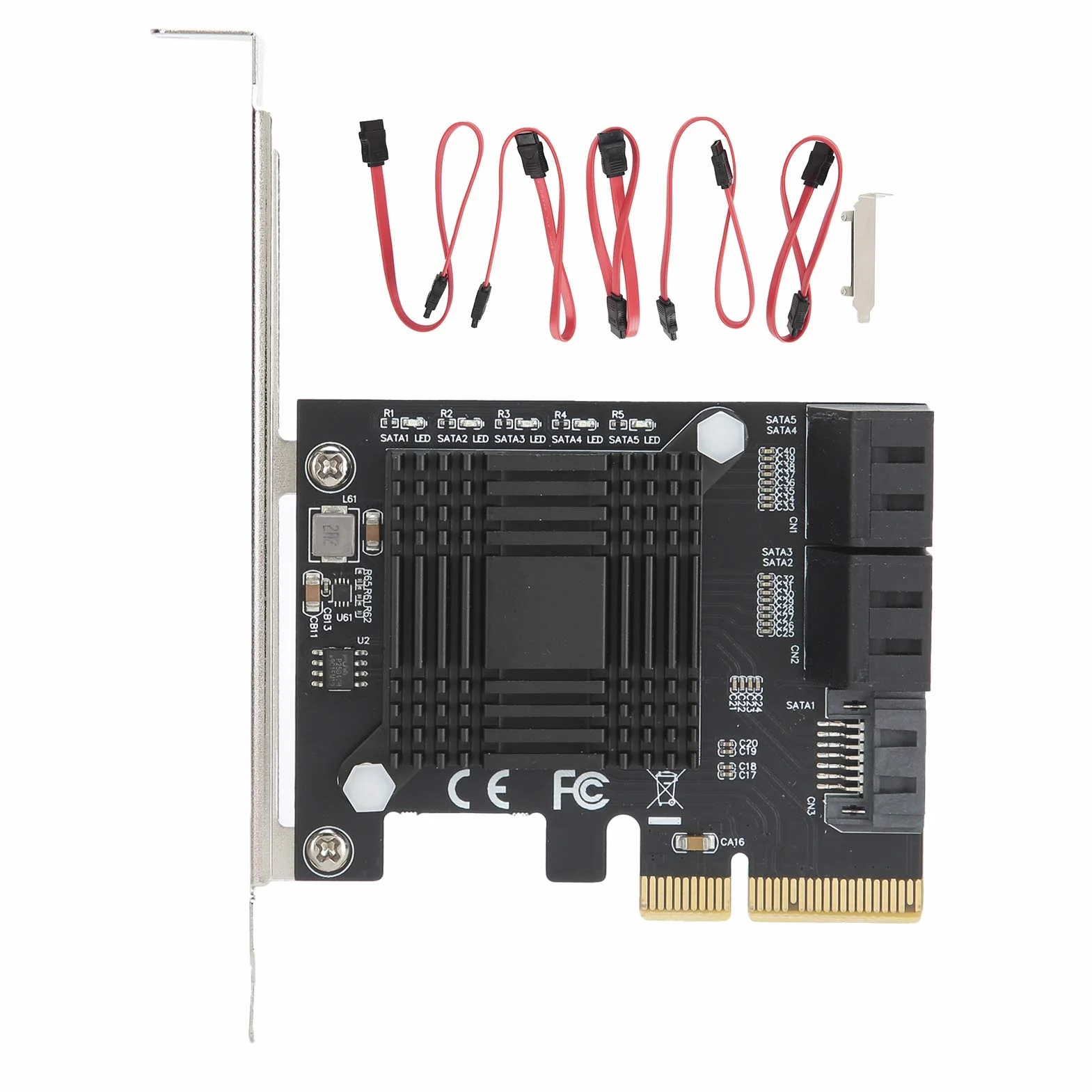 Pci E a 5 Porte SATA 3.0 Card di espansione JMB585 Chip Trasferimento di Dati ad Alta velocità per sistemi informatici