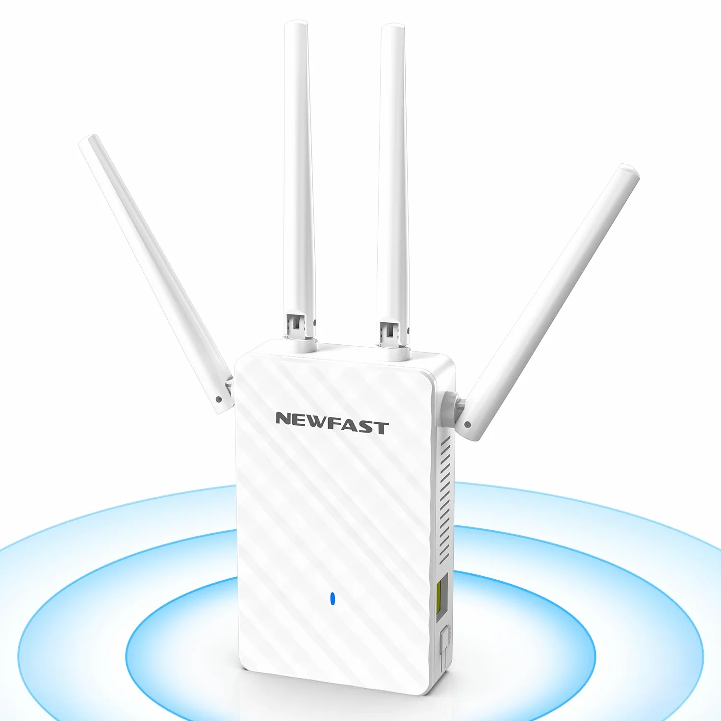 NEWFAST Ripetitore WiFi Potente per Casa, Extender WiFi Potente 2.4GHz N300 Amplificatore Wi-Fi con 4 Antenne ad Alto Guadagno, Porta LAN, Supporta 4 Modalità, WPS Funzione (RE516)