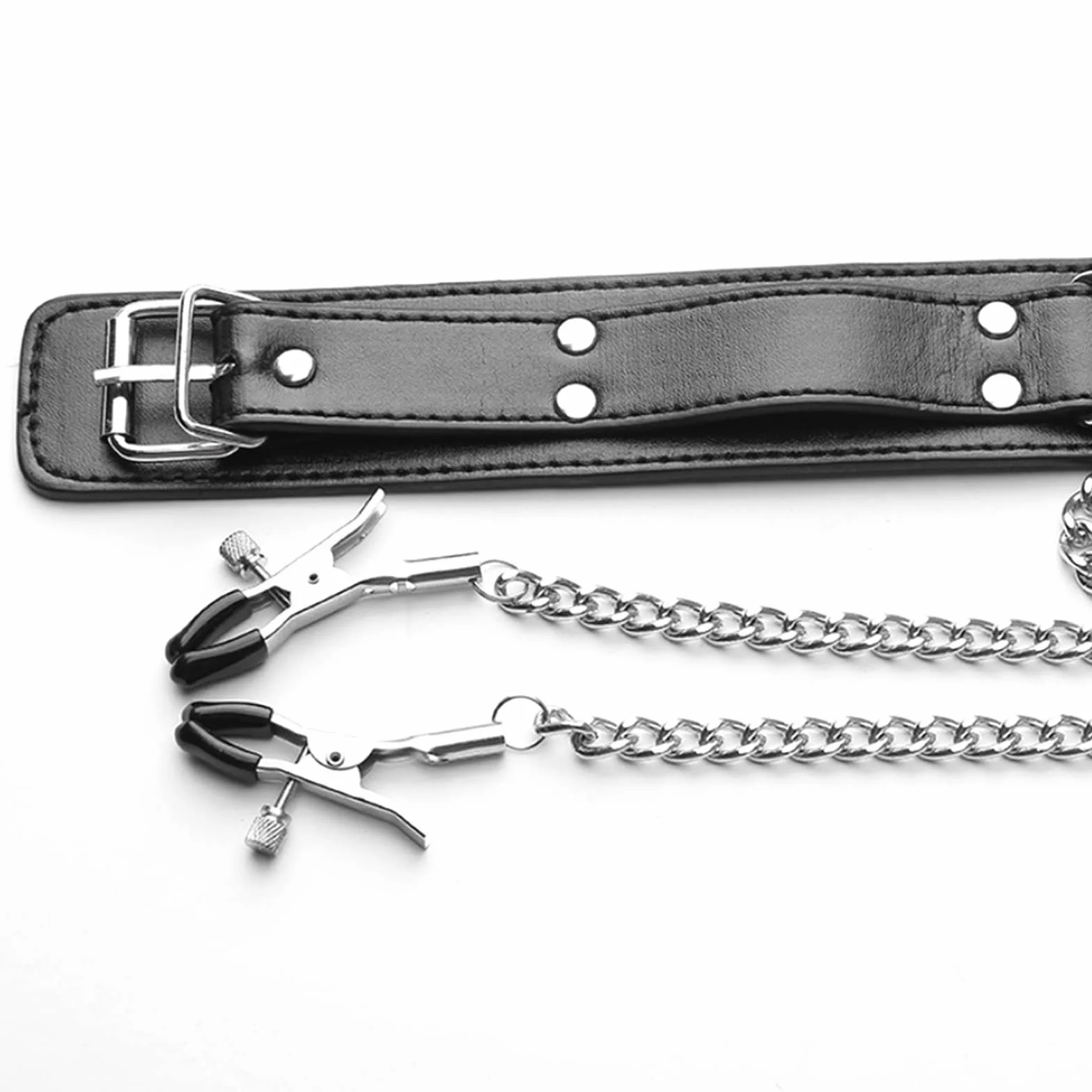 BDSMYEE Collana con morsetti per capezzoli regolabili, catena per seno, 4 morsetti magnetici, set giocattoli stimolazione seno extra forte