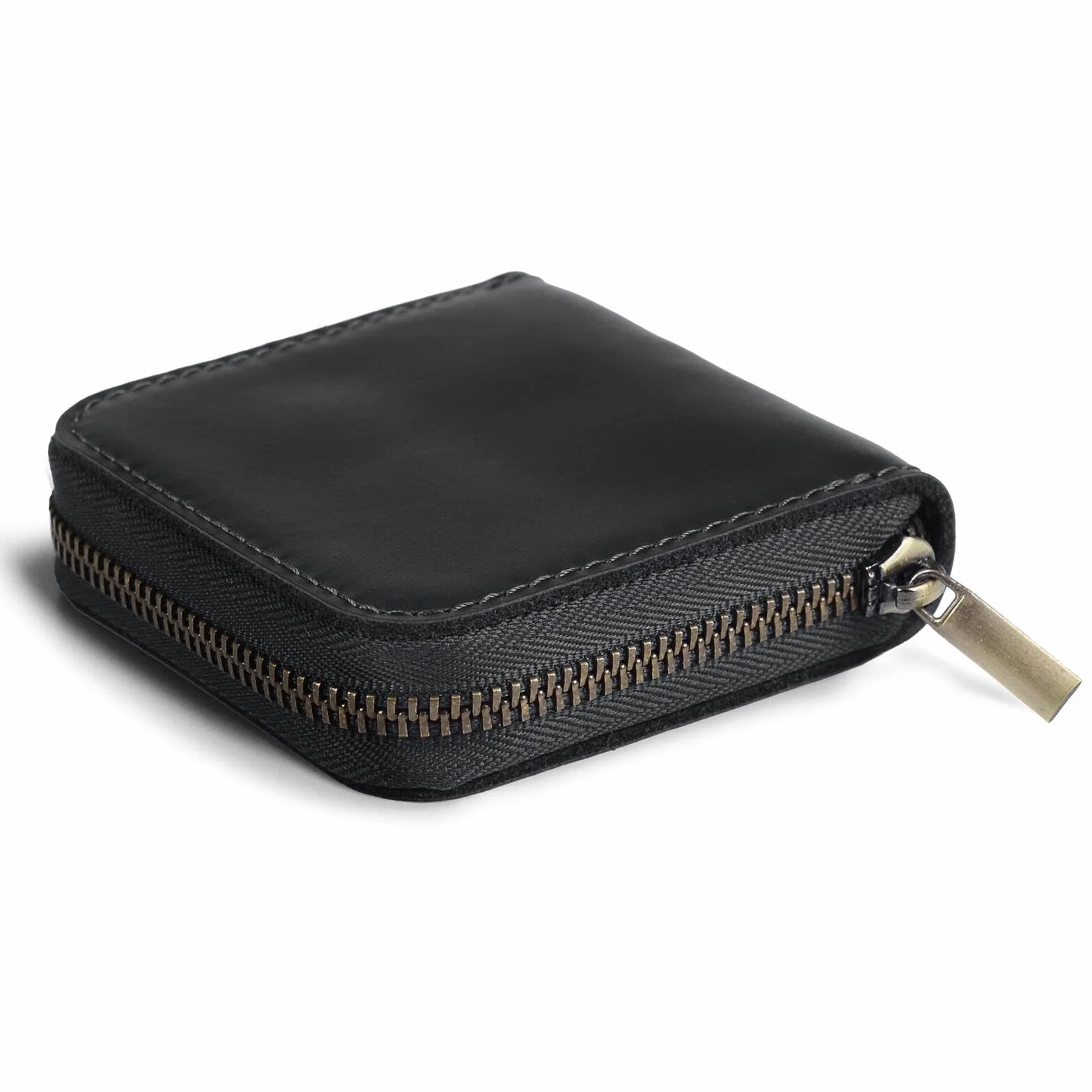 Fuinloth Portacondomi Privacy Uomo, Portaoggetti Compatto da Viaggio in Pelle Nera con Cerniera