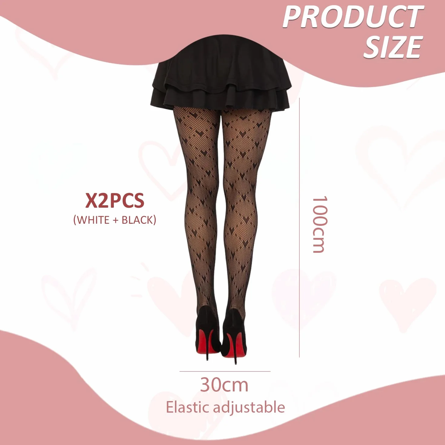 Calze a Rete da Donna 2 Pezzi, Calze Sexy in Pizzo Elee, Accessori Abbigliamento