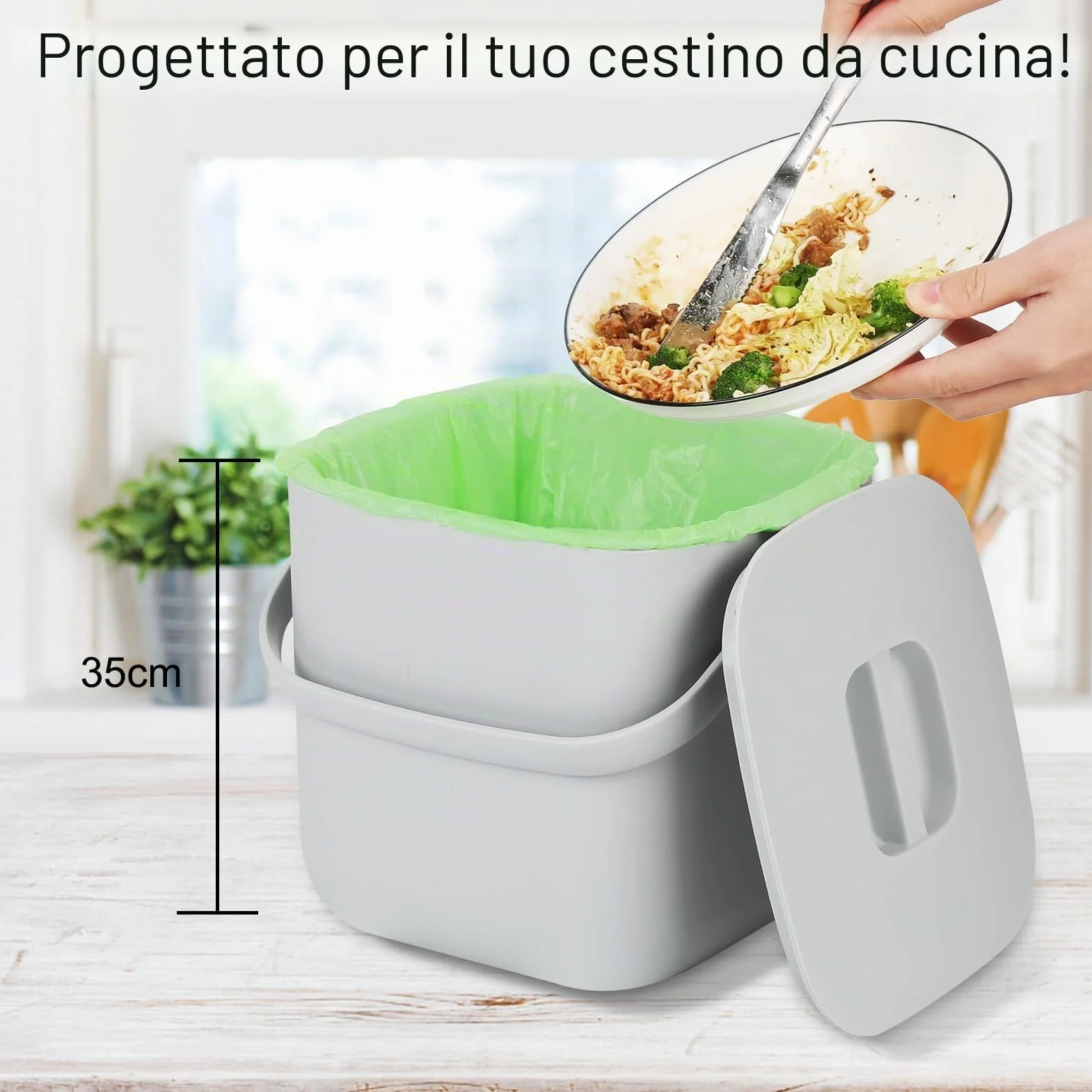 Sacchetti biodegradabili 30 litri 100 pezzi resistenti compost cucina