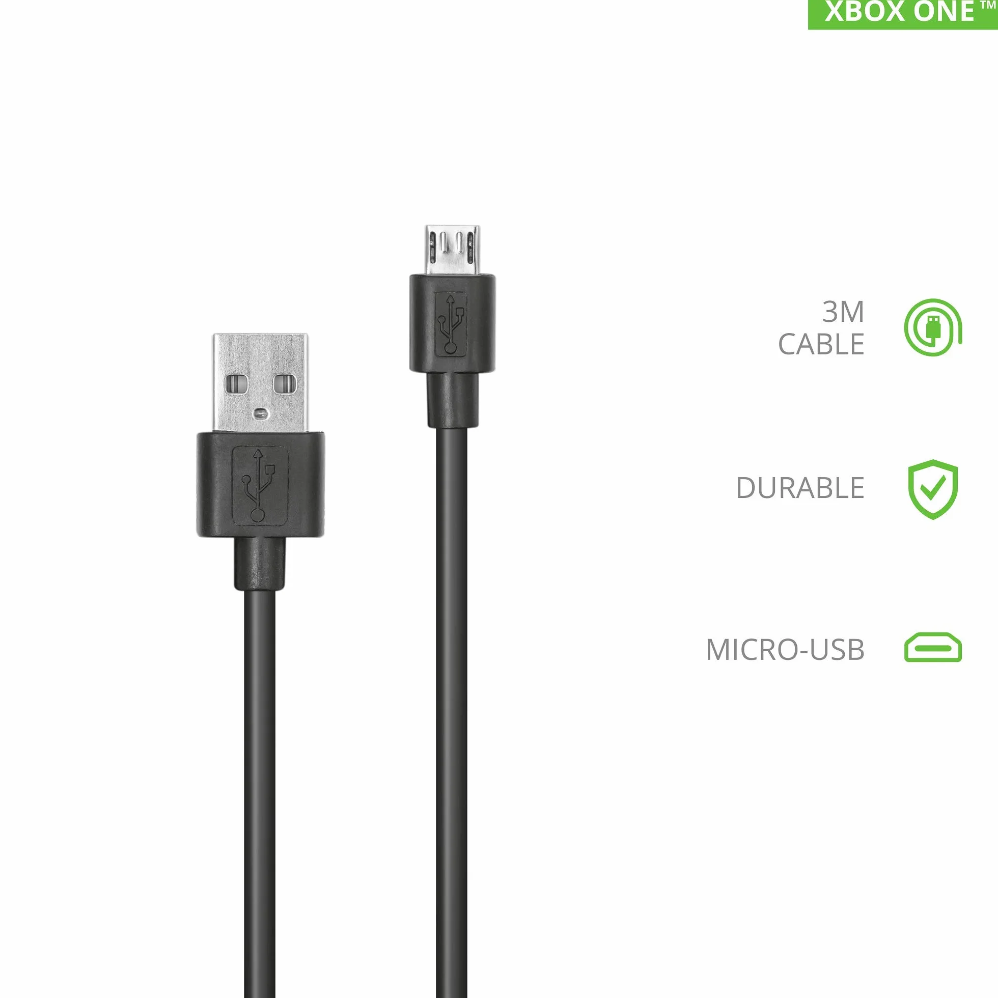 Trust GXT 224X Cavo di Ricarica Micro USB e Play per Xbox One, Nero