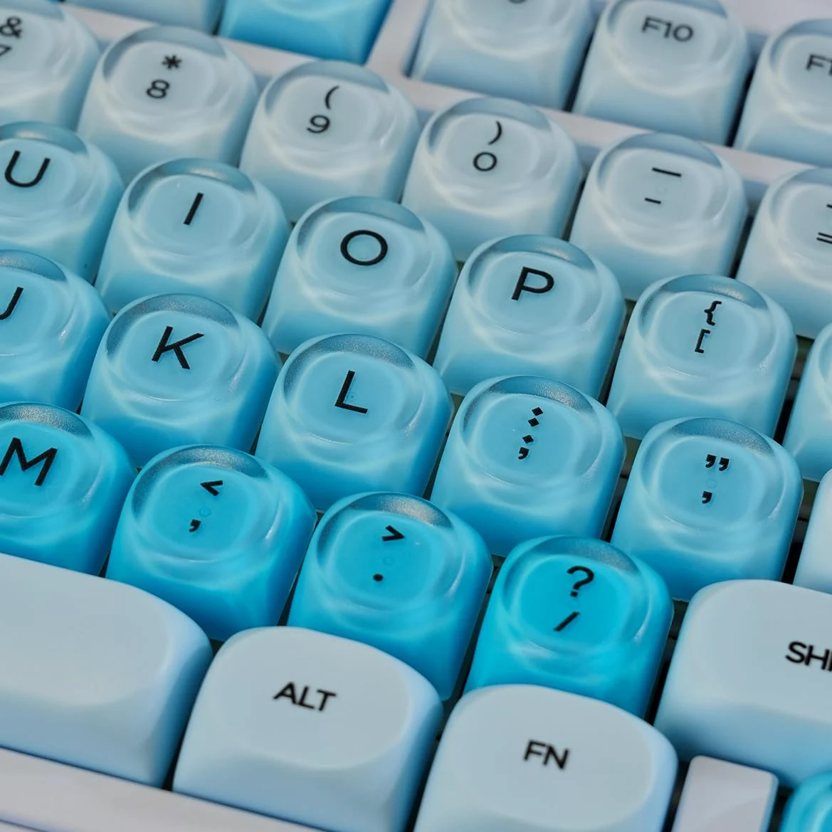 132 tasti MOA Profile Keycaps PBT Cherry Profile Blue Jelly Keycaps Set compatibile con tastiera Wooting 61/64/87/104/108 Cherry Mx Switch tastiere meccaniche