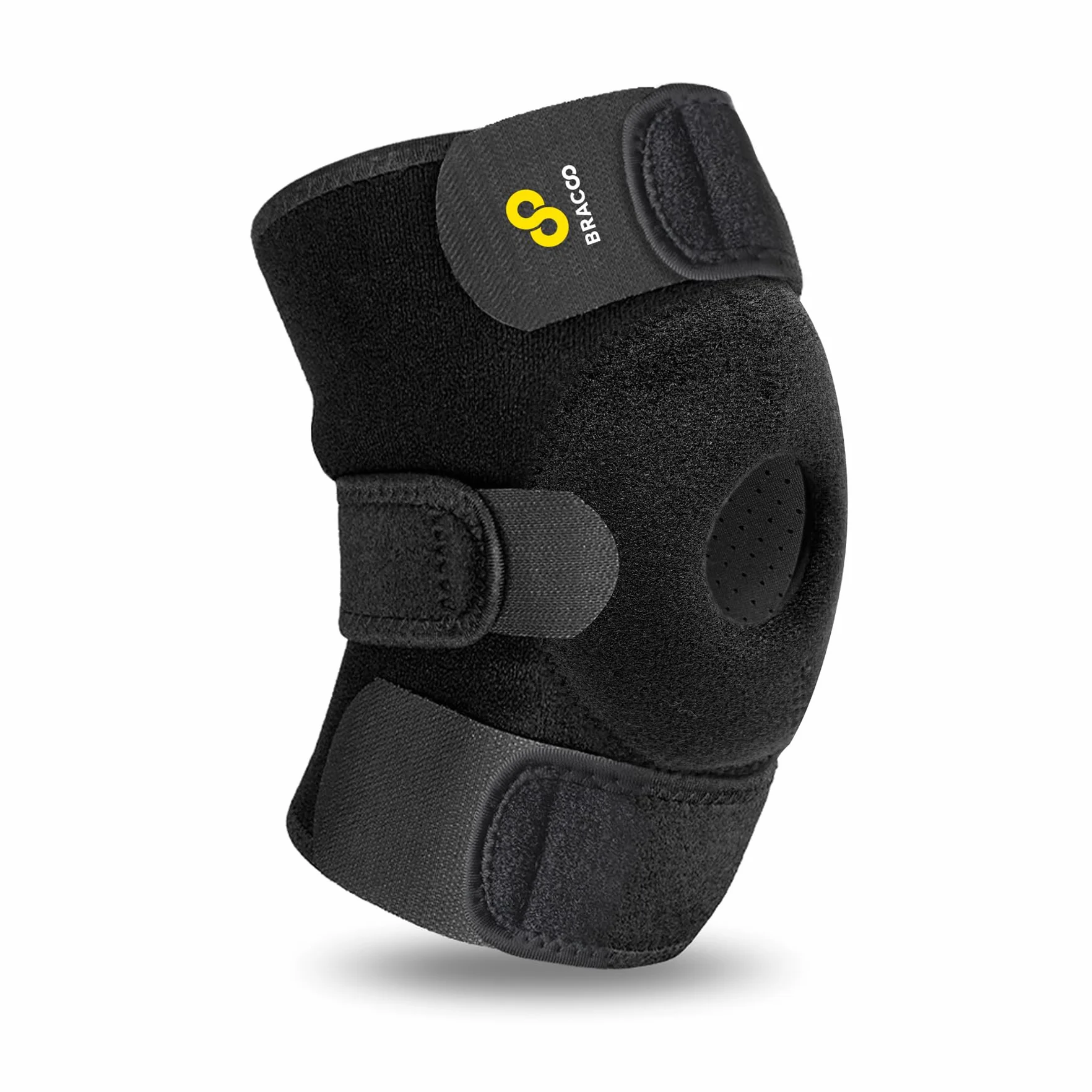 Bracoo Ginocchiera Ortopedica Regolabile in Neoprene Tutore Ginocchio per Menisco Artrite Tendinite Supporto Sportivo Fascia Ginocchio Corsa Uomo Donna KS10 Nero
