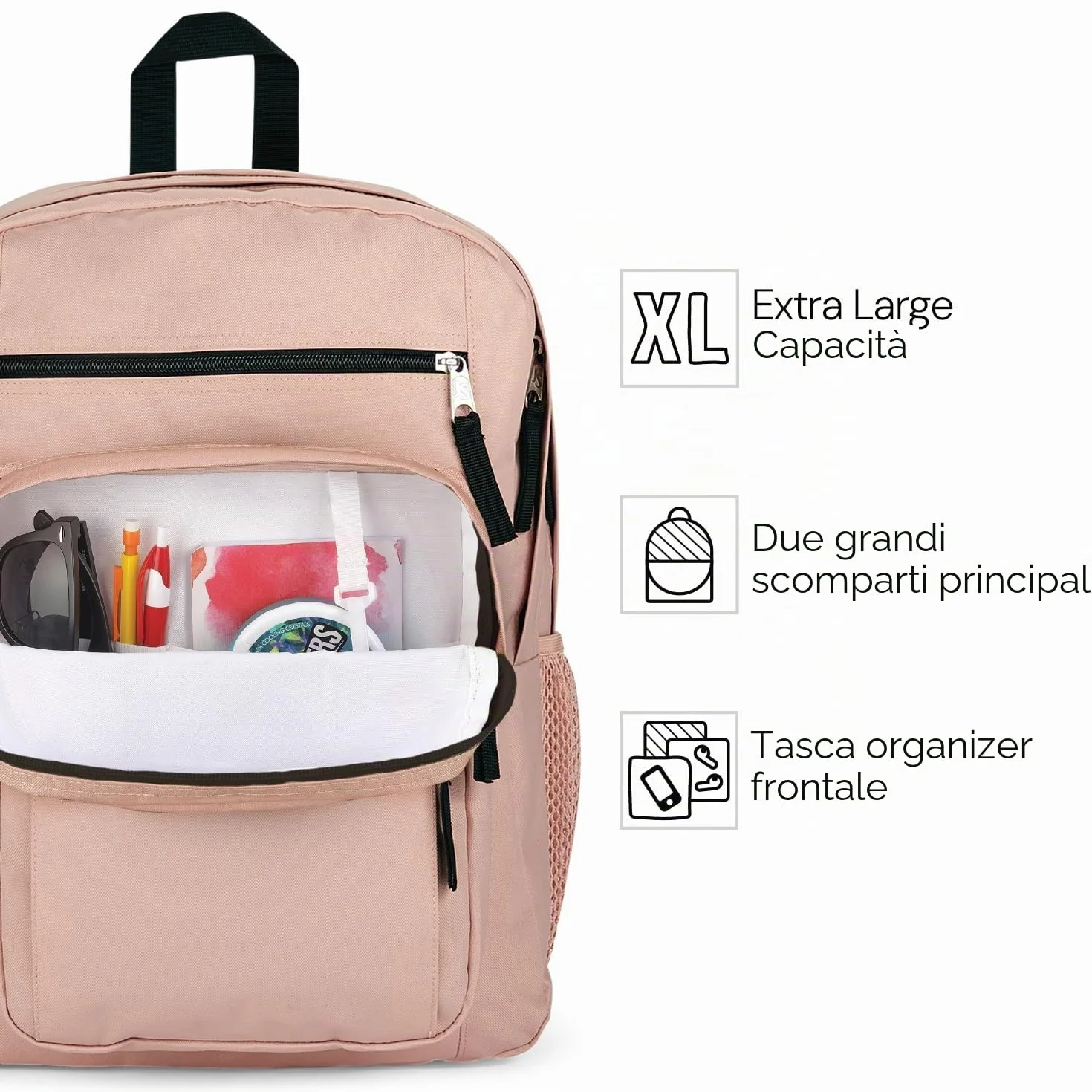 JANSPORT BIG STUDENT Zaino capiente con scomparto per laptop da 15 pollici, Pastel Lilac (Lilac)