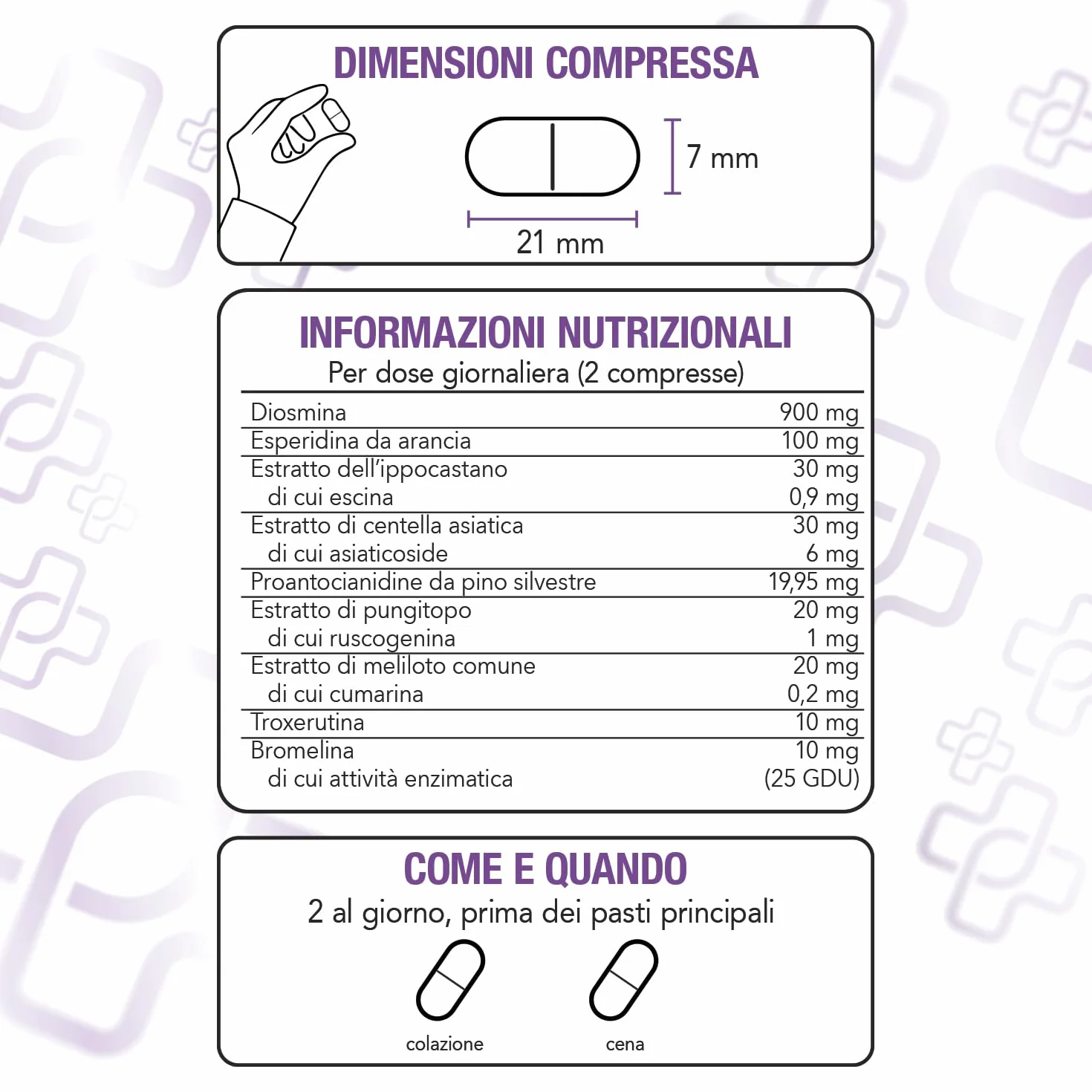 PiùLife Diosmina Esperidina 1000mg Integratore microcircolo gambe pesanti 90 compresse