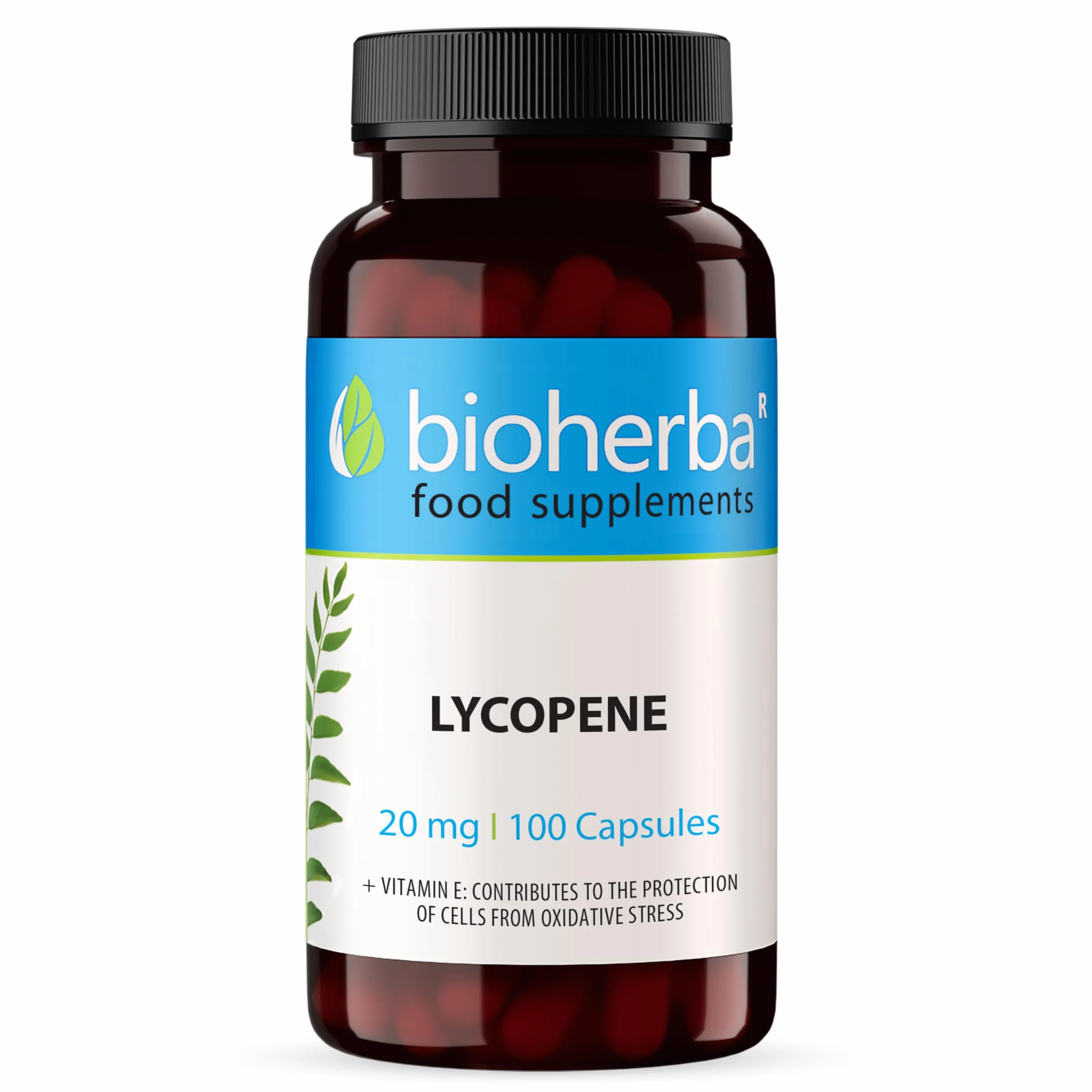Lycopene Capsule 100 con 20 mg di Licopene e Vitamina E da Estratto di Pomodoro BIOHERBA