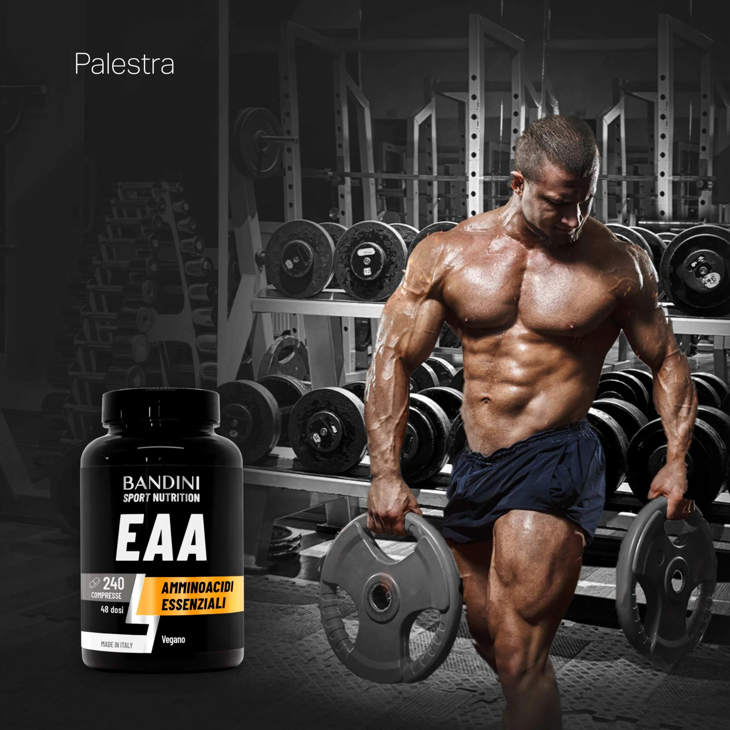 Bandini EAA Aminoacidi Essenziali 240 Compresse - Pre Post Workout - Crescita Muscolare - Vegan