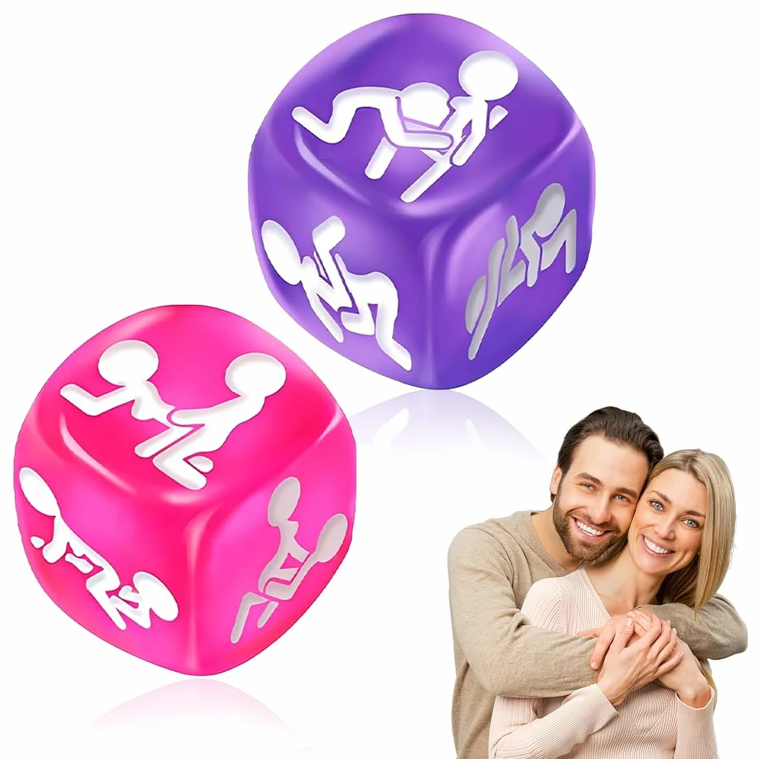 Dado Sessuali 2 Pezzi Viola Rosa Diametro 1.8 Cm Leggeri Compatti