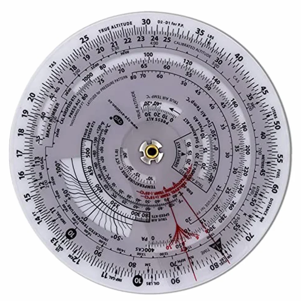 MARKELL 1 Pezzo E6B-R Flight Computer Metal Aviation Plotter Regolo Calcolatore Circolare