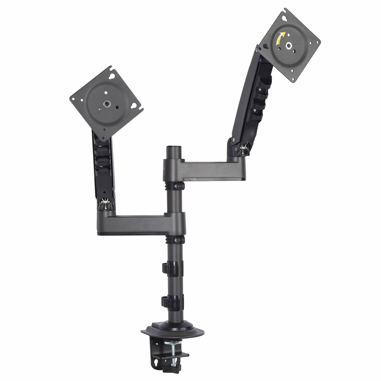Supporto per il Display a Doppio Display, Supporto a Doppio Monitor Ad Altezza Regolabile con compatibilità da 17 a 27 Pollici per gli Spazi di Lavoro Domestici e di Ufficio