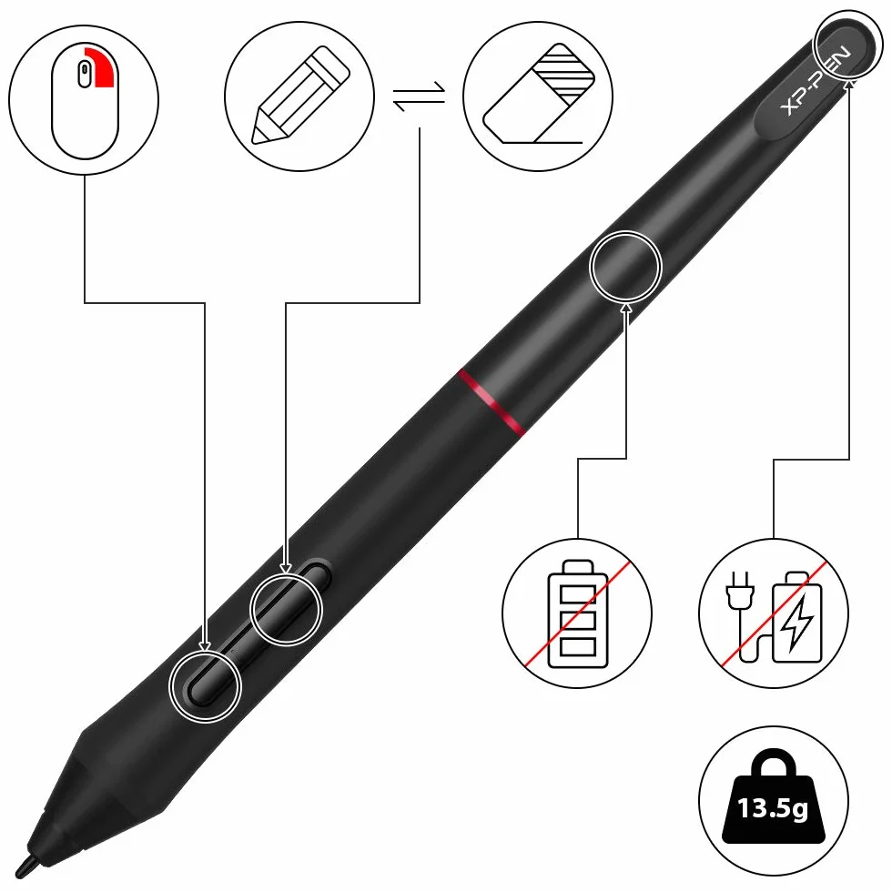 XPPen XP-PEN ARTIST PRO 16TP 4K RESOLUTION 15.6 INCH SCREEN tavoletta grafica Nero, Argento 5080 lpi [linee per pollice] 345,6 x 194,4 mm USB (ARTIST 16 PRO TP 15.6 INCH TABLET)