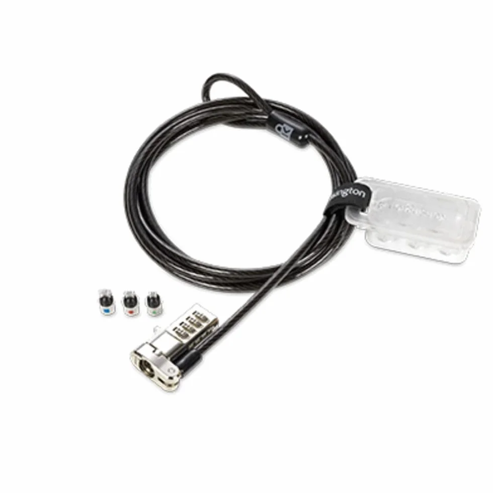 Kensington K62316WW - Kit di blocco per computer portatile, universale, 3 in 1, con cavo flessibile in acciaio al carbonio, 1,8 m