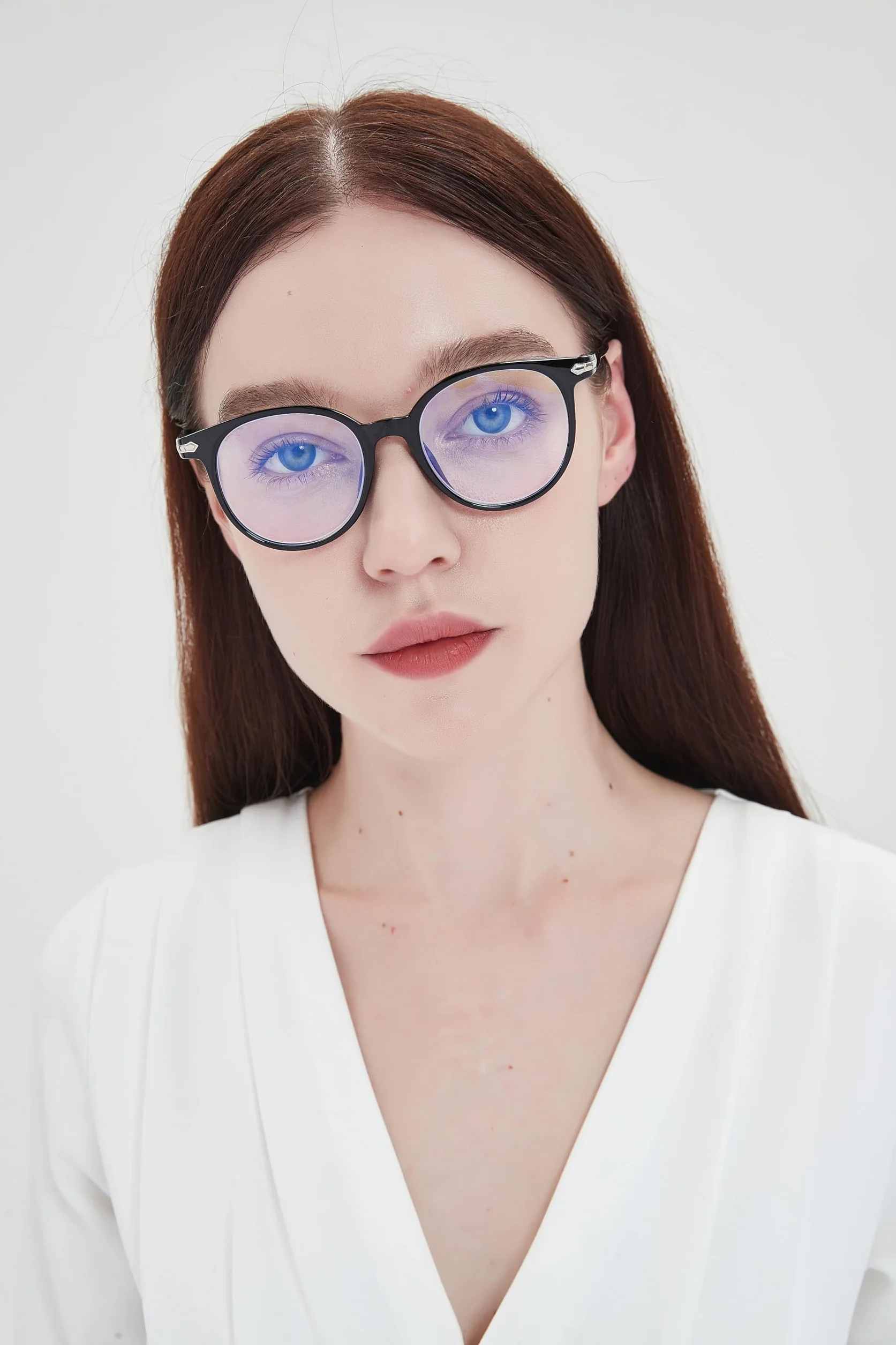 Luce Blu Occhiali Leggeri Moda Distanza Uomo Donna Rotondo Anti Luce Blu