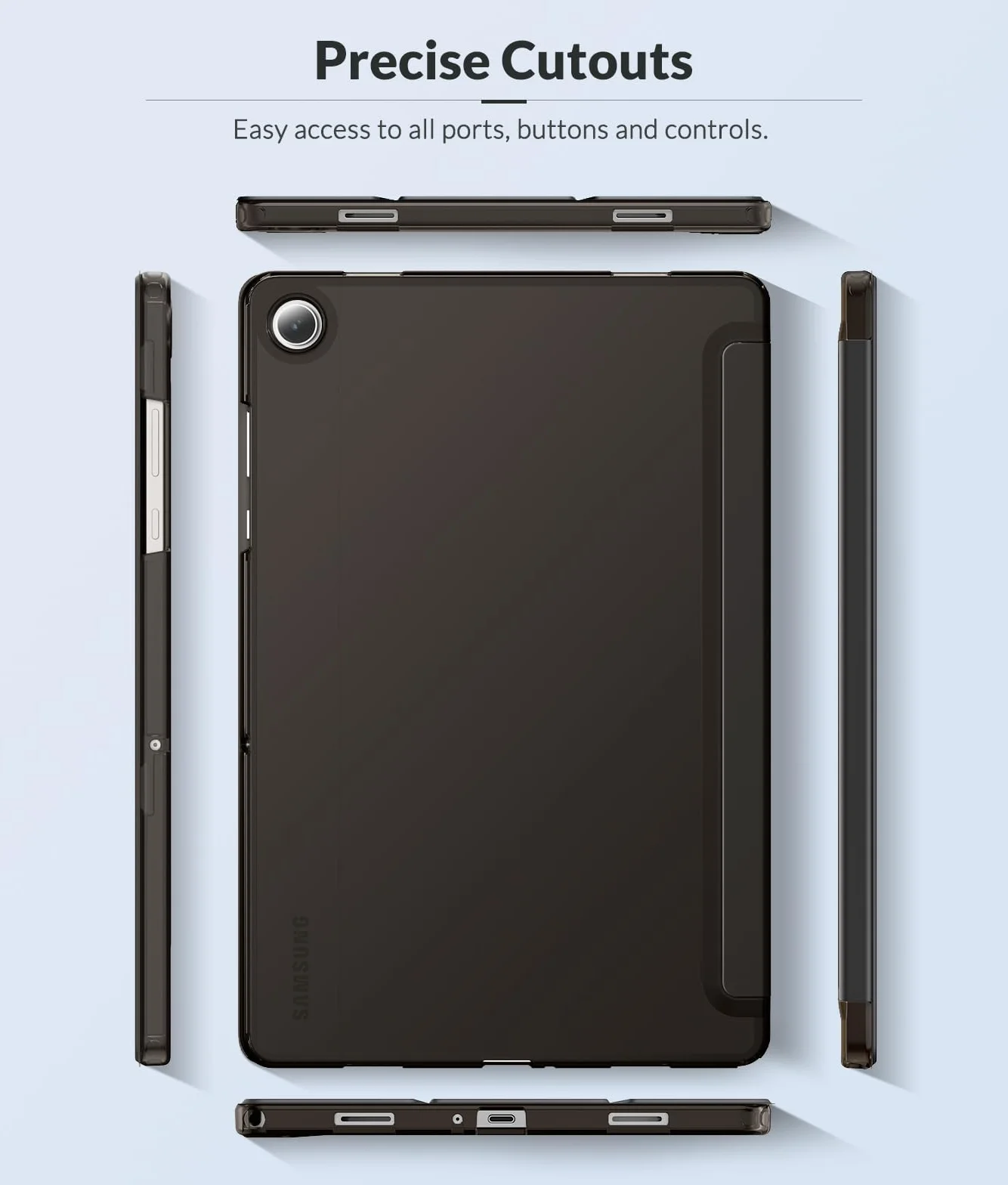 MoKo Custodia Protettiva per Samsung Galaxy Tab A11+ 11'' 2025 SM-X230/X236/X238 Tab A9+ 11'' 2023 SM-X210/X216/X218 TPU Pelle PU Sostegno Nero
