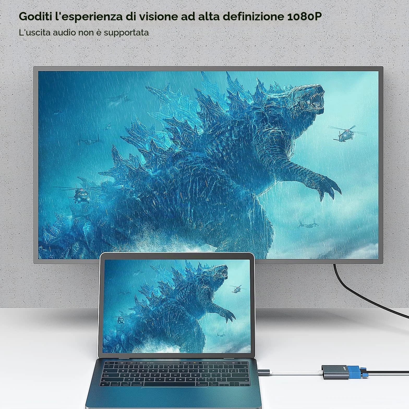 BENFEI Adattatore USB C a VGA Thunderbolt 3, Maschio a Femmina, Alluminio, per MacBook 2019/2018/2017