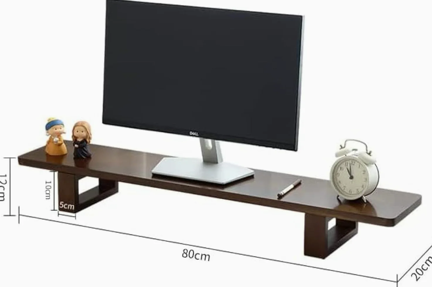Supporto per Monitor in Legno massello, Supporto Universale in Legno per Monitor di Computer, Laptop, TV, Stampante, Organizer per Ufficio, A, 60 cm