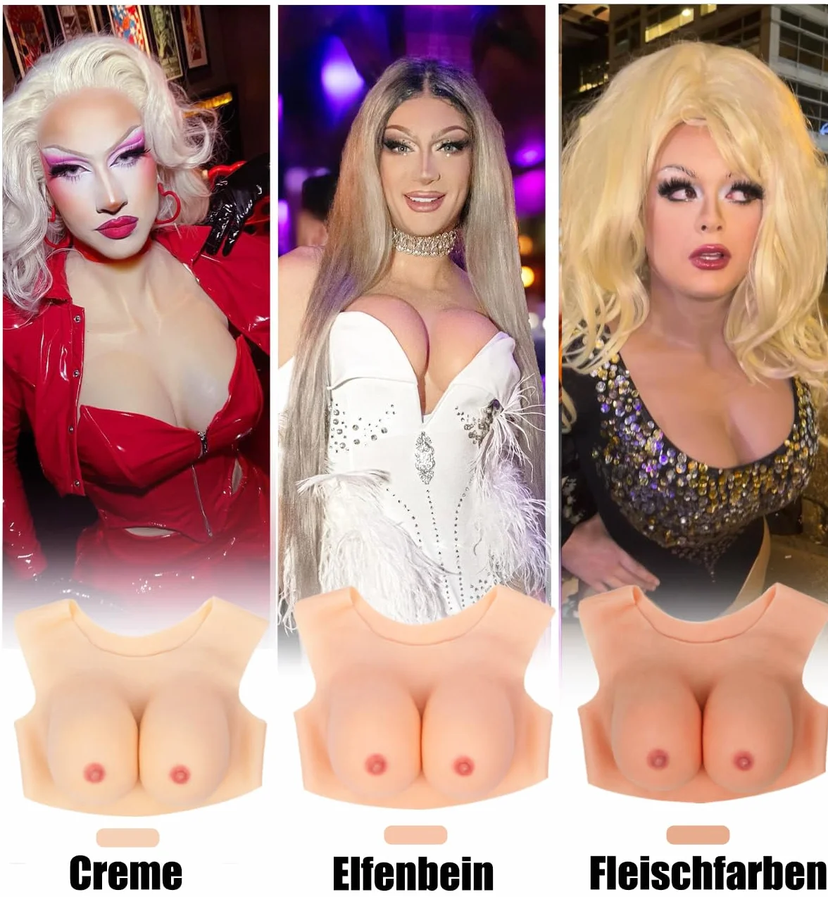 Seno Silicone Pettorale Forme di Seni Falsi Coppa C-G Crossdresser Cosplay