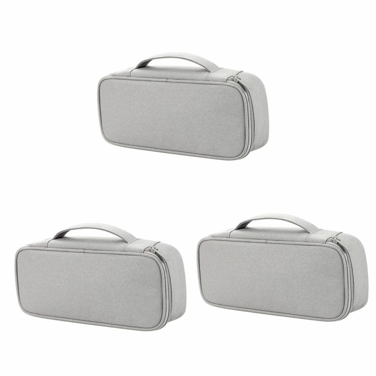 3 Pezzi Organizer Elettronico per Accessori Digitali Custodia da Viaggio Grande Grigia Elegante per Cavi Dati Caricabatterie e Hard Disk Borsa Portatile Protettiva e Compatta con