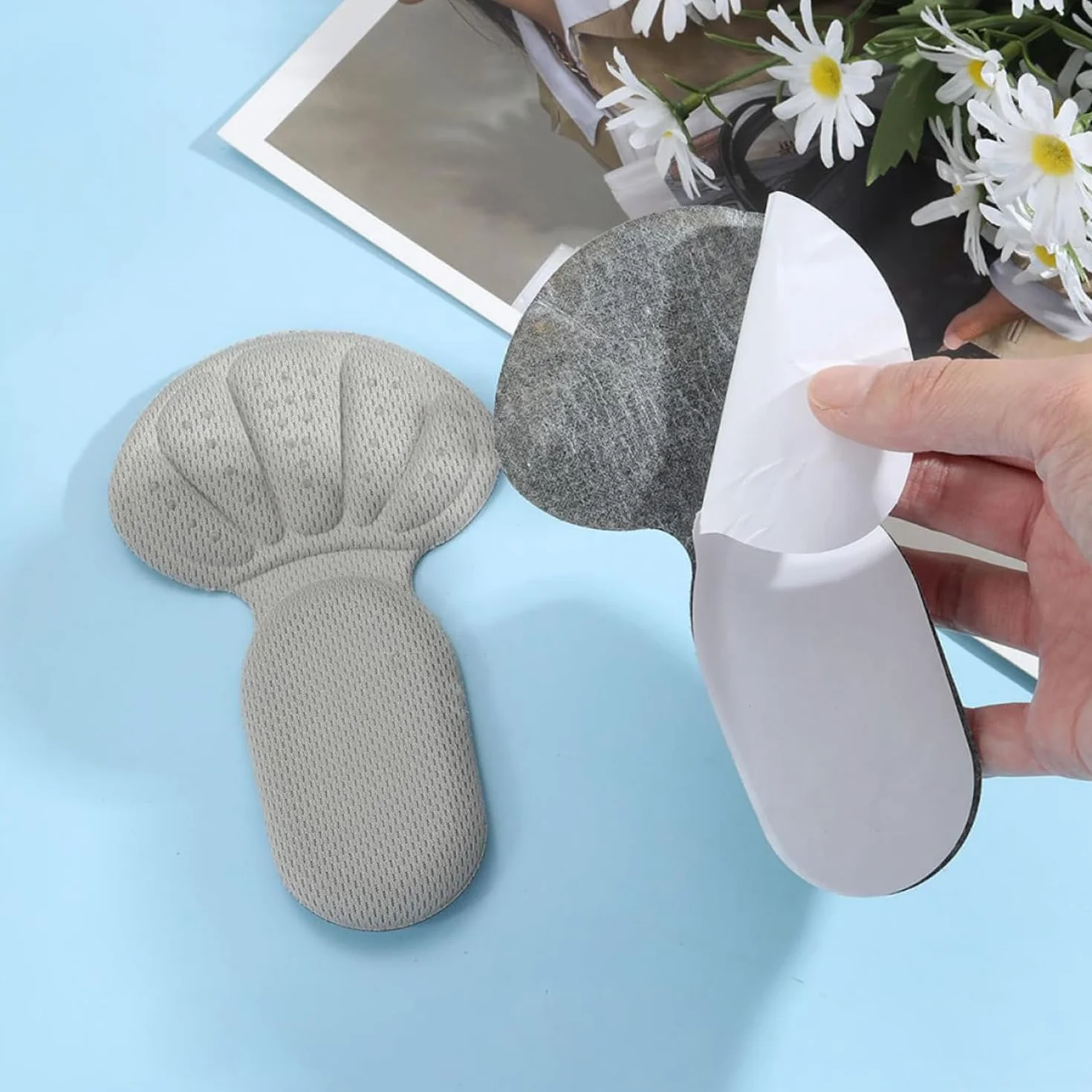 Cuscinetti per tallone per scarpe in memory foam autoadesivi antiscivolo riutilizzabili 3 paia