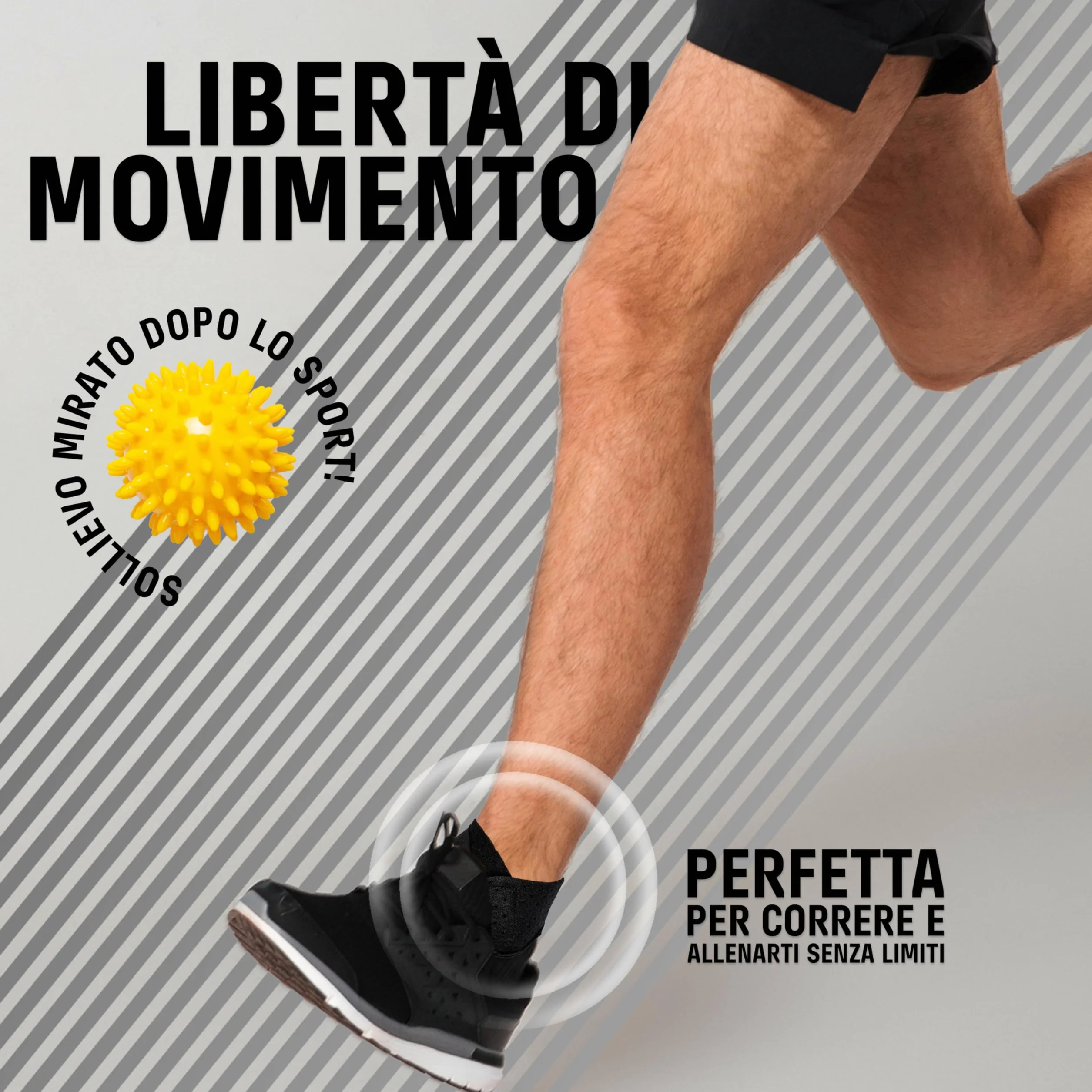 TORAMA Cavigliera Sportiva Ortopedica per Caviglia con Pallina Massaggiante – Tutore per Distorsione, Supporto e Stabilità