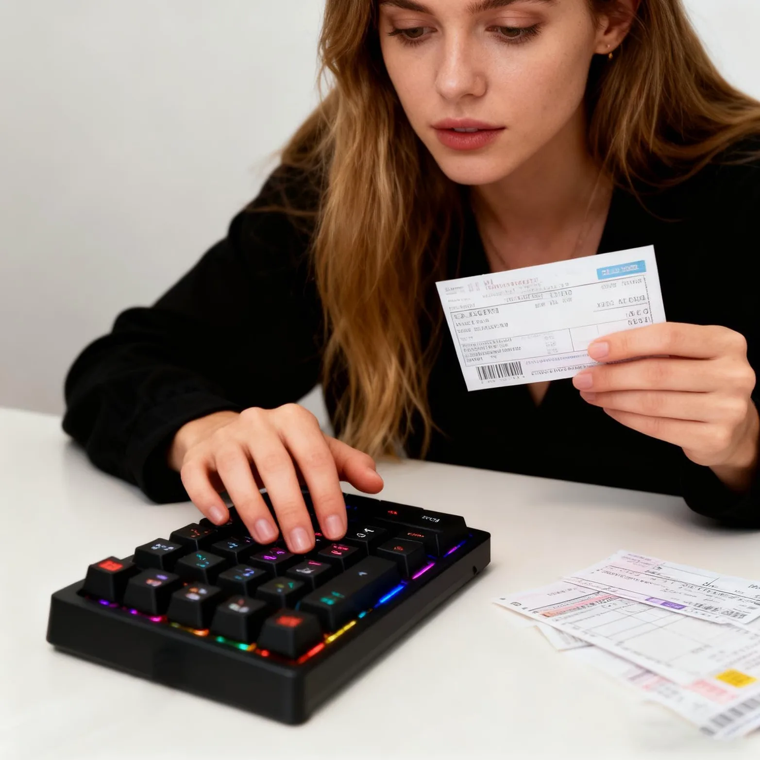 Tastierino Numerico Tastiera Meccanica Compatta con Porta USB | Tastierino Numerico Senza Fili Con 21 Tasti Meccanici Adatto Per La Contabilità Finanziaria E Per I Desktop I Computer I