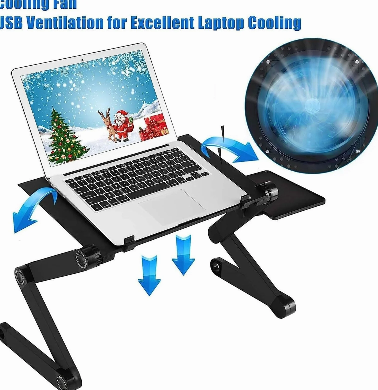NAKEAH Supporto da Tavolo Regolabile for Laptop, Supporto for Workstation Portatile Portatile, scrivania ergonomica Pieghevole for Laptop da Ufficio in Lega di Alluminio