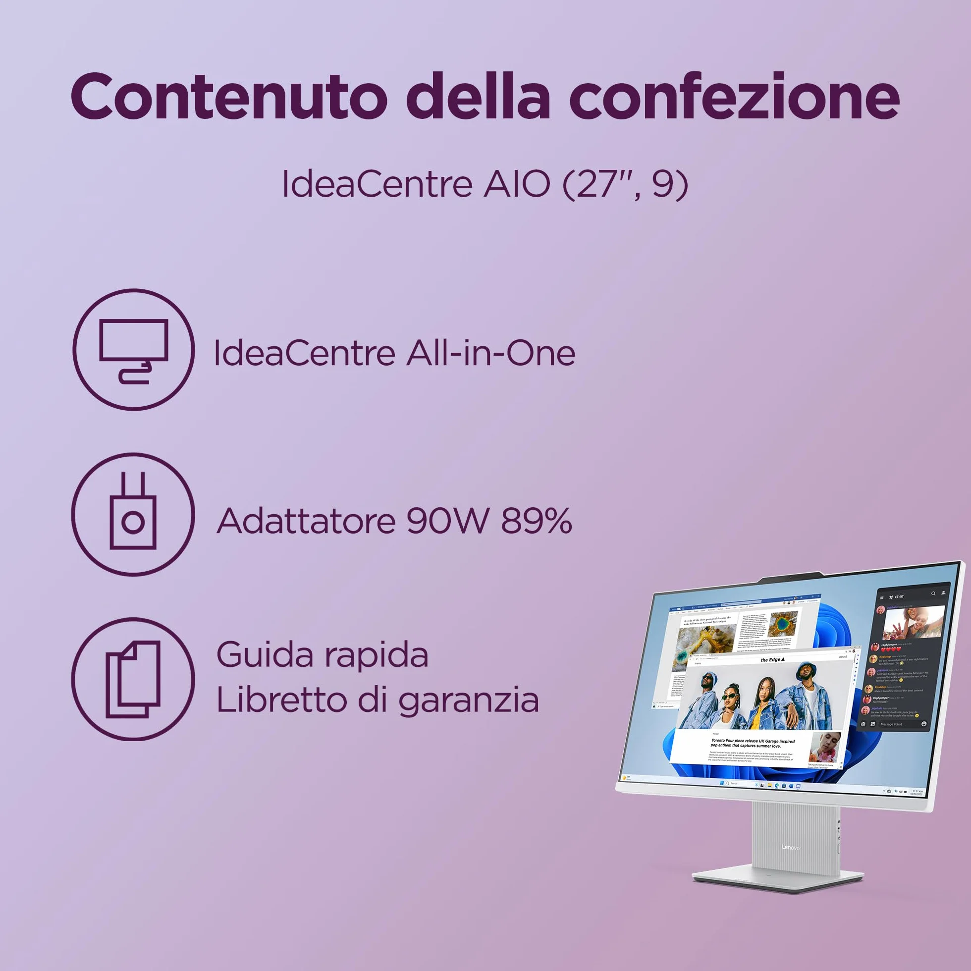 Lenovo IdeaCentre All-In-One 27" FHD AMD Ryzen 5 7533HS 512GB SSD 16GB RAM WiFi 6 Windows 11
