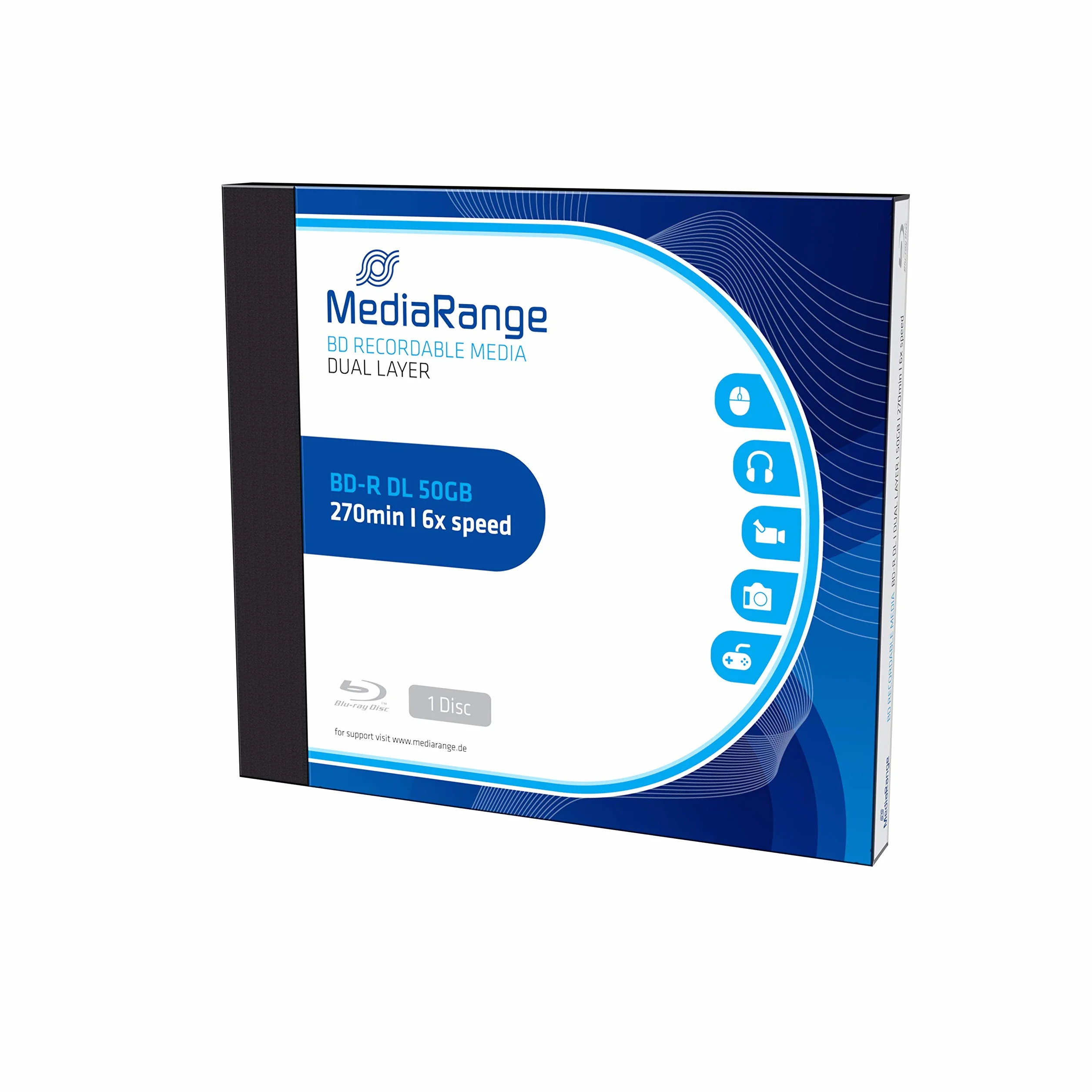 MediaRange BD-R 50GB MR506 Blu-ray registrabile (BD-R) - Confezione da 1