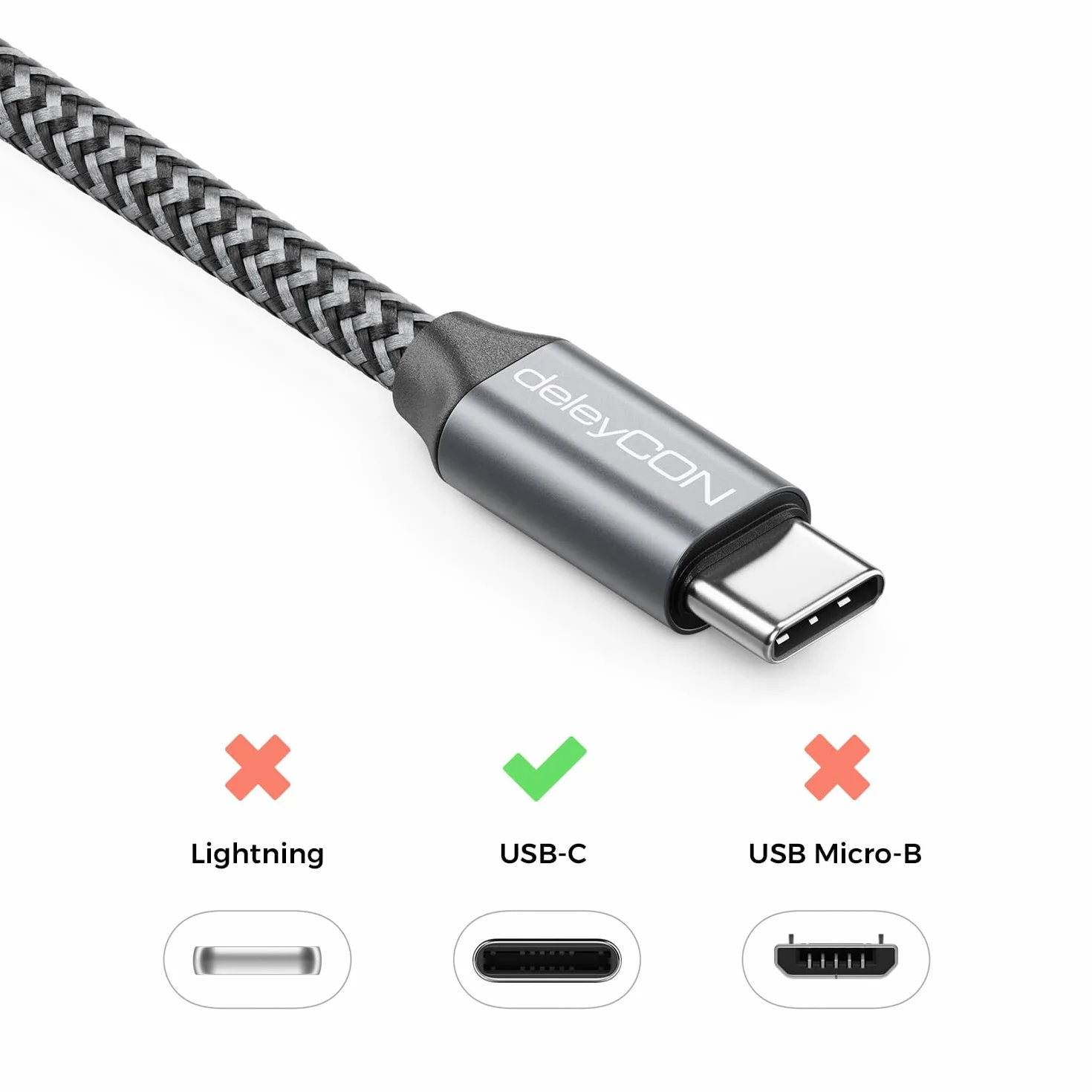 deleyCON Adattatore USB C a USB 2.0 OTG Tipo-C Connettore a Presa A - Cavo per iPhone 17/16/15, Galaxy S26/S25/S24, A56, A17, A16 Tablet, MacBook, iMac, iPad, Notebook ecc.