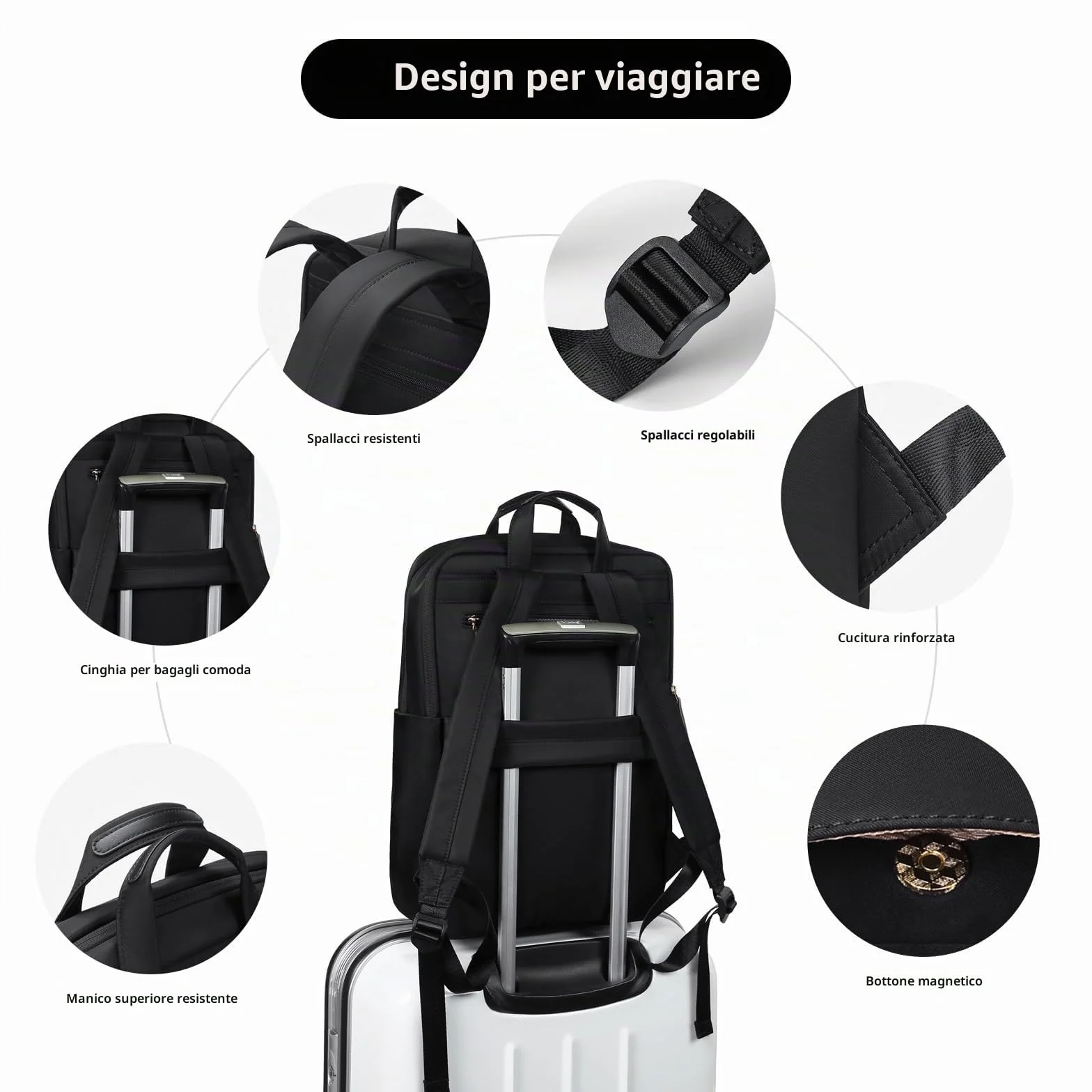 GOLF SUPAGS Zaino per Laptop Donna Zaino da Scuola Adatto per Laptop da 13.3 ", Uomo Zaino da Viaggio Casual Business Daypack per Scuola Universitaria Viaggi Lavoro Campeggio Nero