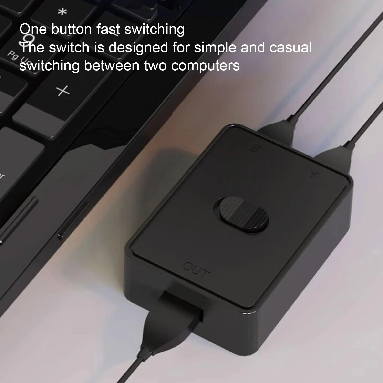 Selettore Interruttore USB 2.0, Commutatore USB Bidirezionale 2 in 1 Uscita o 1 in 2 Uscite 2 Computer Condividono 1 Dispositivo per Tastiera, Mouse, Switch KVM USB per 2 Computer