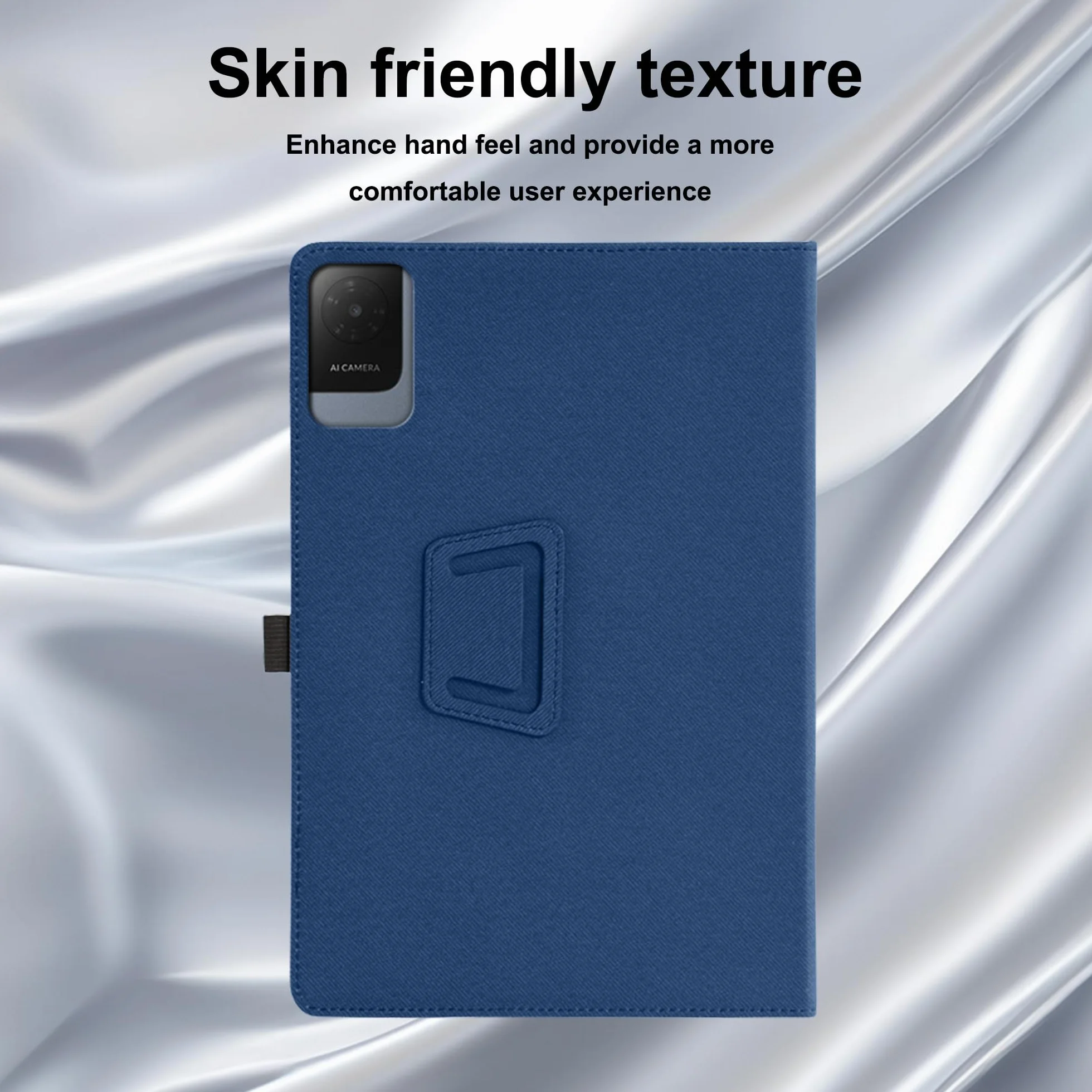 Pellicola Vetro Temperato e Custodia in Pelle PU per TCL Tab 10L Gen 4 Tablet 10.1 Pollici, Blu Scuro