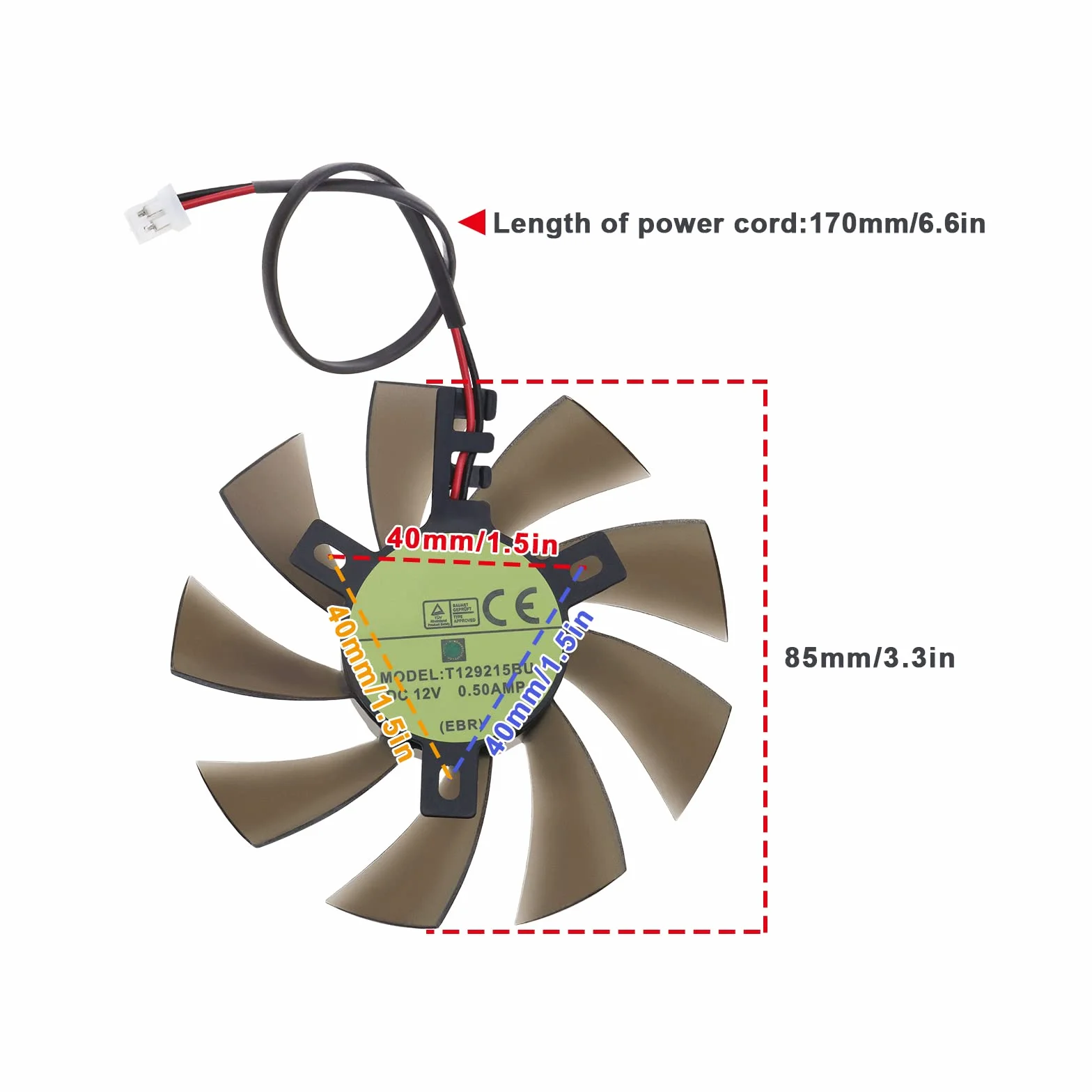 Ventola Di Raffreddamento Della Scheda Video Con Cuscinetto A 2 Pin Compatibile Con Zotac GTX Mini Ventola Di Raffreddamento Della Scheda Grafica A 2 Pin Ventola Con Cuscinetto