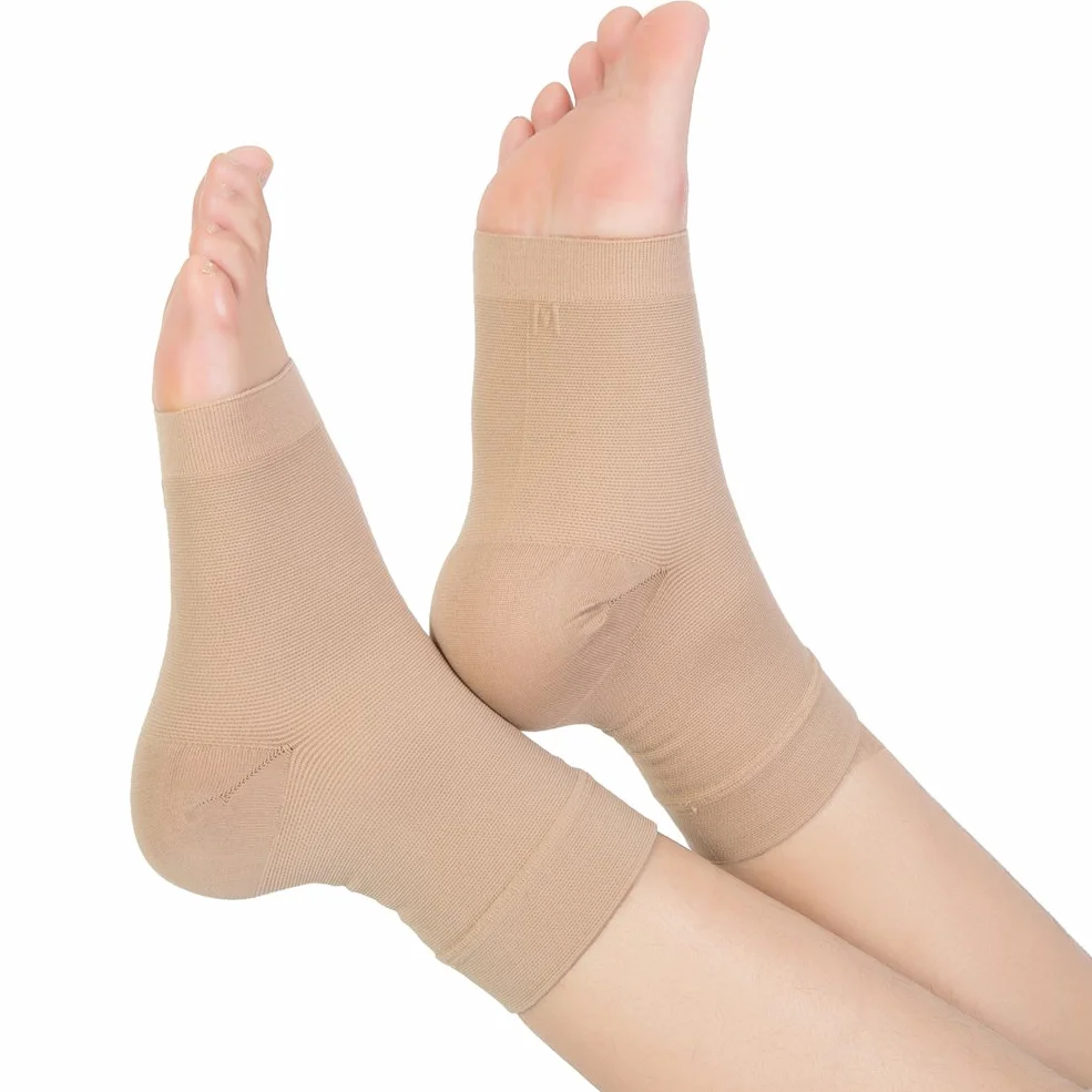 TOFLY Calzini per Fascite Plantare a Compressione 20-30 mmHg Classe II 1 Paio Beige XL