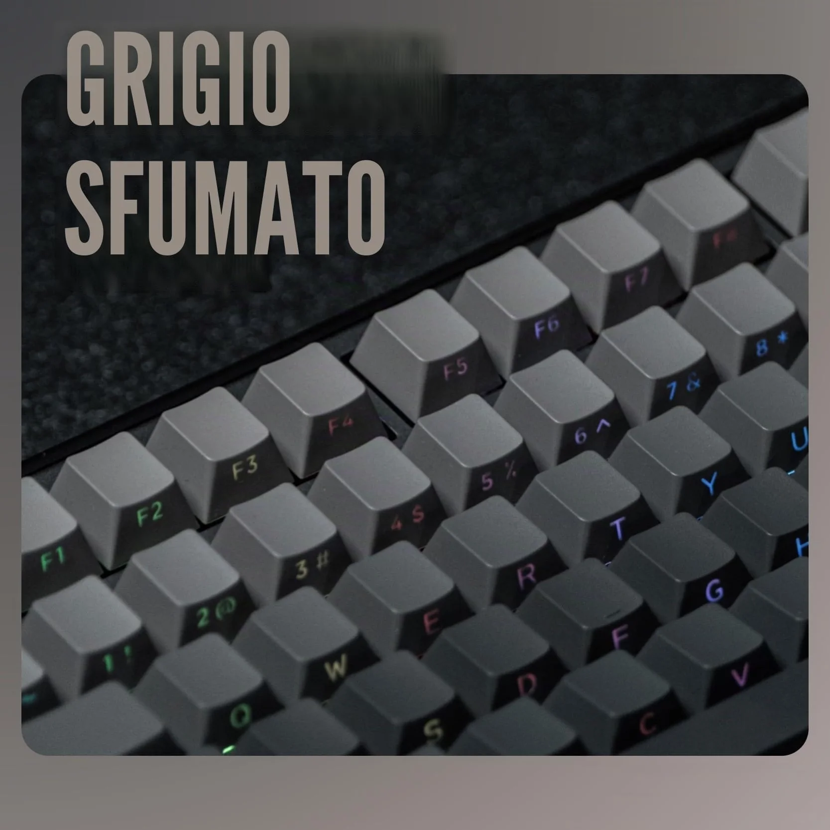 EPOMAKER Ombre Keycap Set di 136 tasti. Copritasti lucidi in Cherry profilo, PBT a doppio scatto. per tastiera meccanica, QWERTY USA (Smoky Grey, Cherry Profile)
