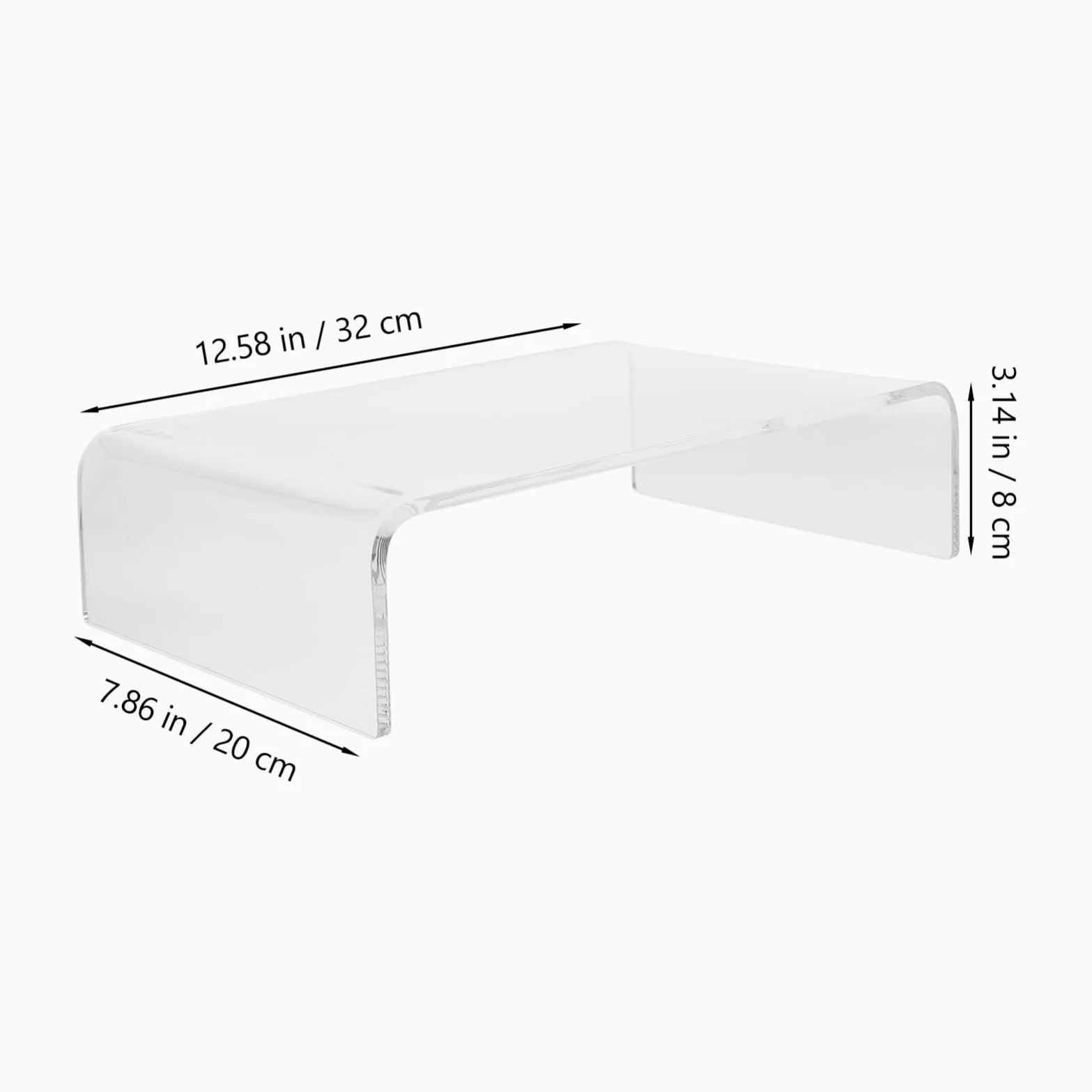 HOMSFOU Supporto per Monitor in Acrilico Trasparente per Computer da Scrivania Aumento Altezza Display e Spazio per Tastiera e Mouse