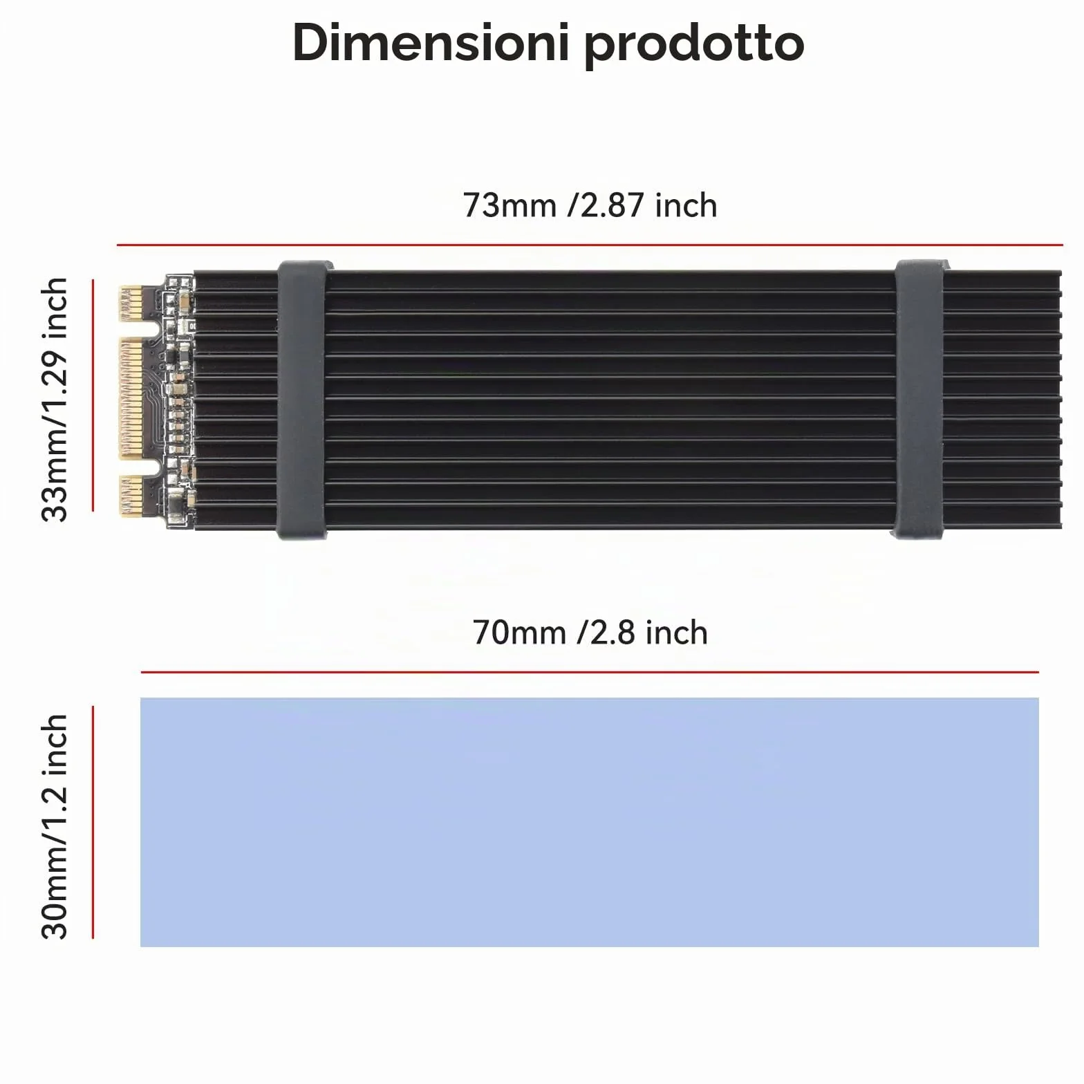 ELUTENG Dissipatore di Calore SSD M.2, 5 Pezzi M2 2280 NVMe SSD Hard Disk Alluminio Dissipatore di Calore con Cuscinetto Termico in Silicone e 10 Fascette in Gomma per PC PS5 M.2 PCIE NGFF Heat Sink