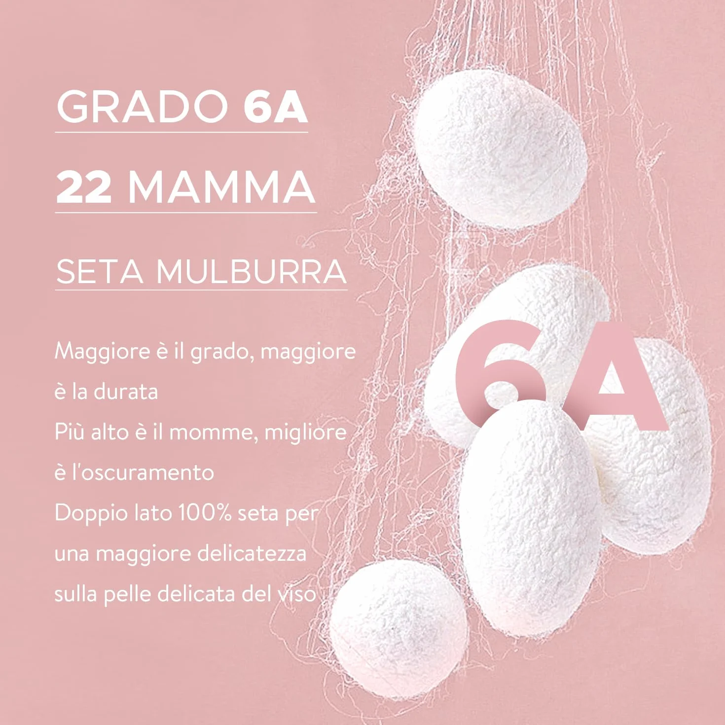 LitBear Maschera per dormire sul fianco 22 momme pura seta di gelso con fascia regolabile Rosa