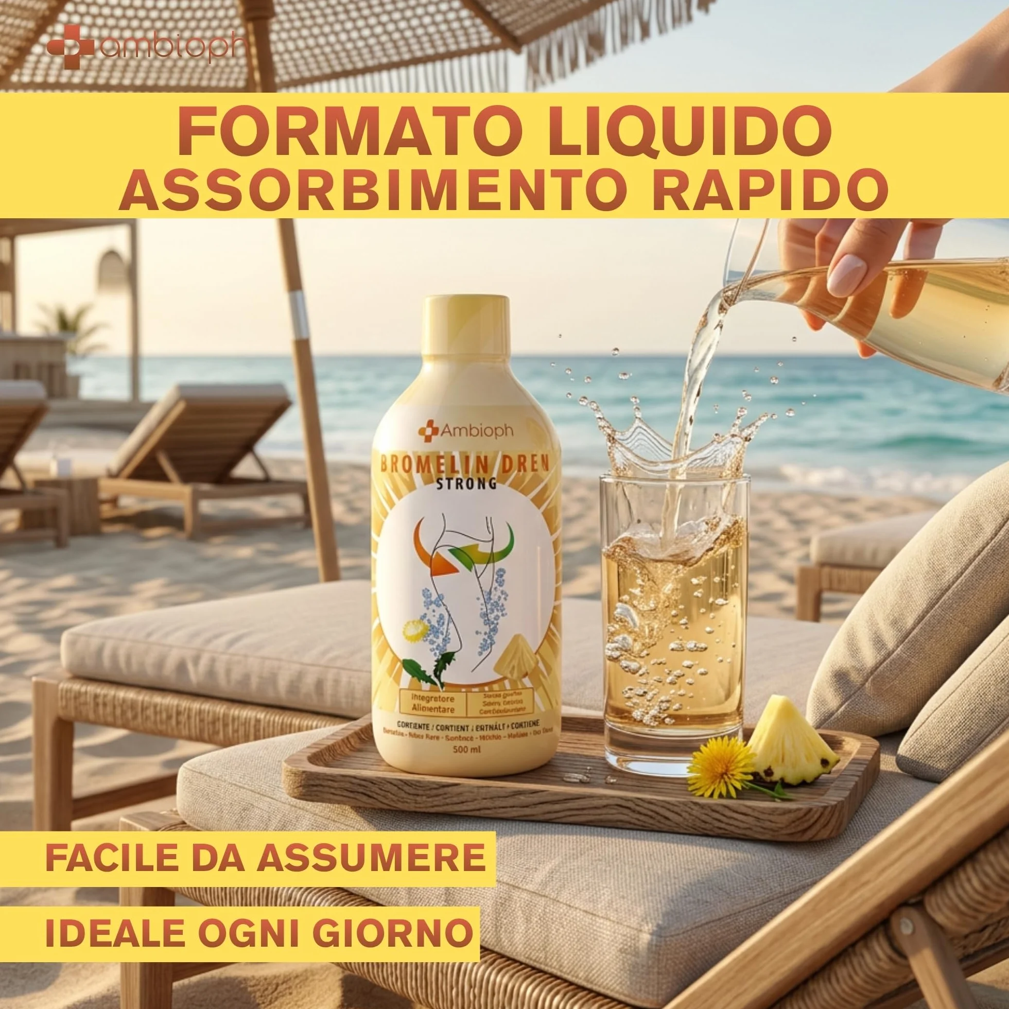 Drenante Forte Ultra Concentrato con Bromelina Linfatico Anticellulite 500 Ml