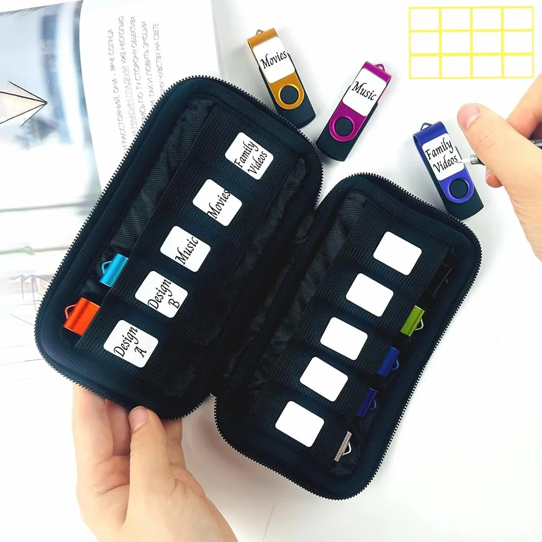 1 pezzo Custodia per Chiavette USB, Borsa Organizer Unità Flash, Borsa Portaoggetti per Chiavetta USB con 10 Scomparti, Chiavetta USB Salvaspazio