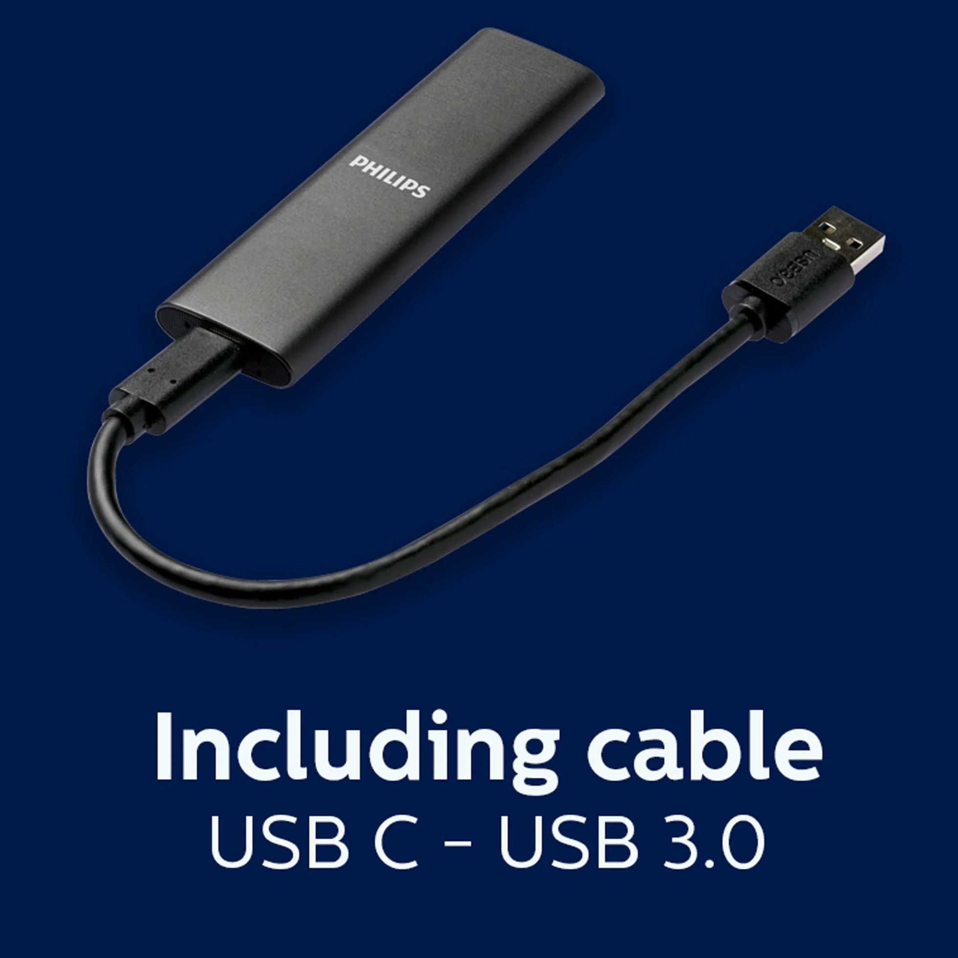 Philips SSD Portatile Esterno 1 TB - Ultra Slim SATA Ultra Speed USB-C, velocità di lettura fino a 540 MB/s, alluminio