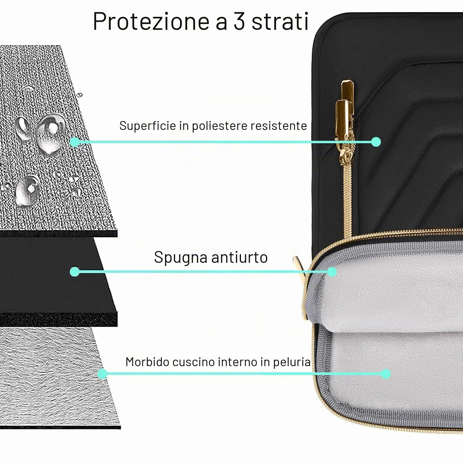 MOSISO 16 Pollici Borsa Tracolla Laptop,15-15,6 Pollici Custodia PC Compatibile con MacBook Pro 16/Air 15,HP,Dell,Lenovo,Asus,Borse Messenger Front Invertito Trapezio Quilted Tasca&Belt,Nero