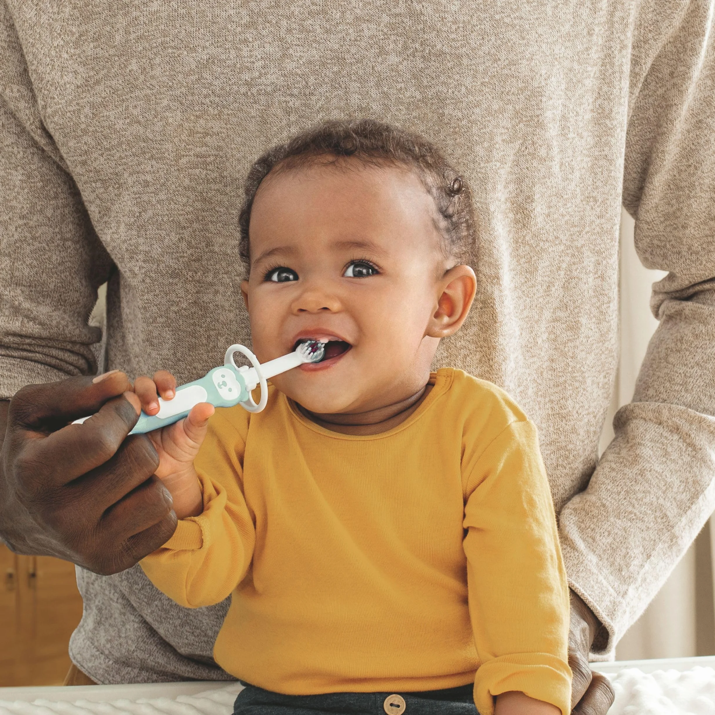 MAM Learn to Brush Set da 2: Spazzolino Denti Bambini 5+ Mesi e Baby’s Brush Setole Morbide 6+ Mesi, Azzurro