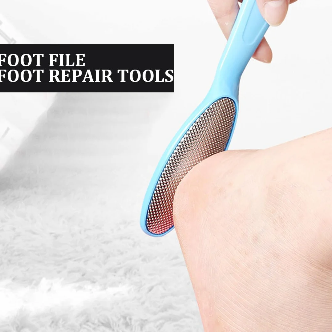 Set Professionale Pedicure 7 pezzi, Raspa Doppia Superficie Abrasiva, Rimozione Calli, Talloni Screpolati