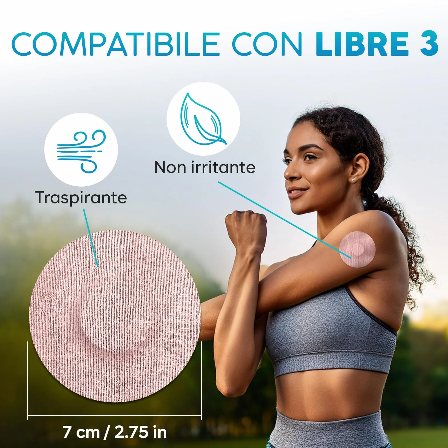 Cerotti Freestyle Libre 3 Beige, 20 Pezzi, Sensore Di Lunga Durata, Non Irritanti