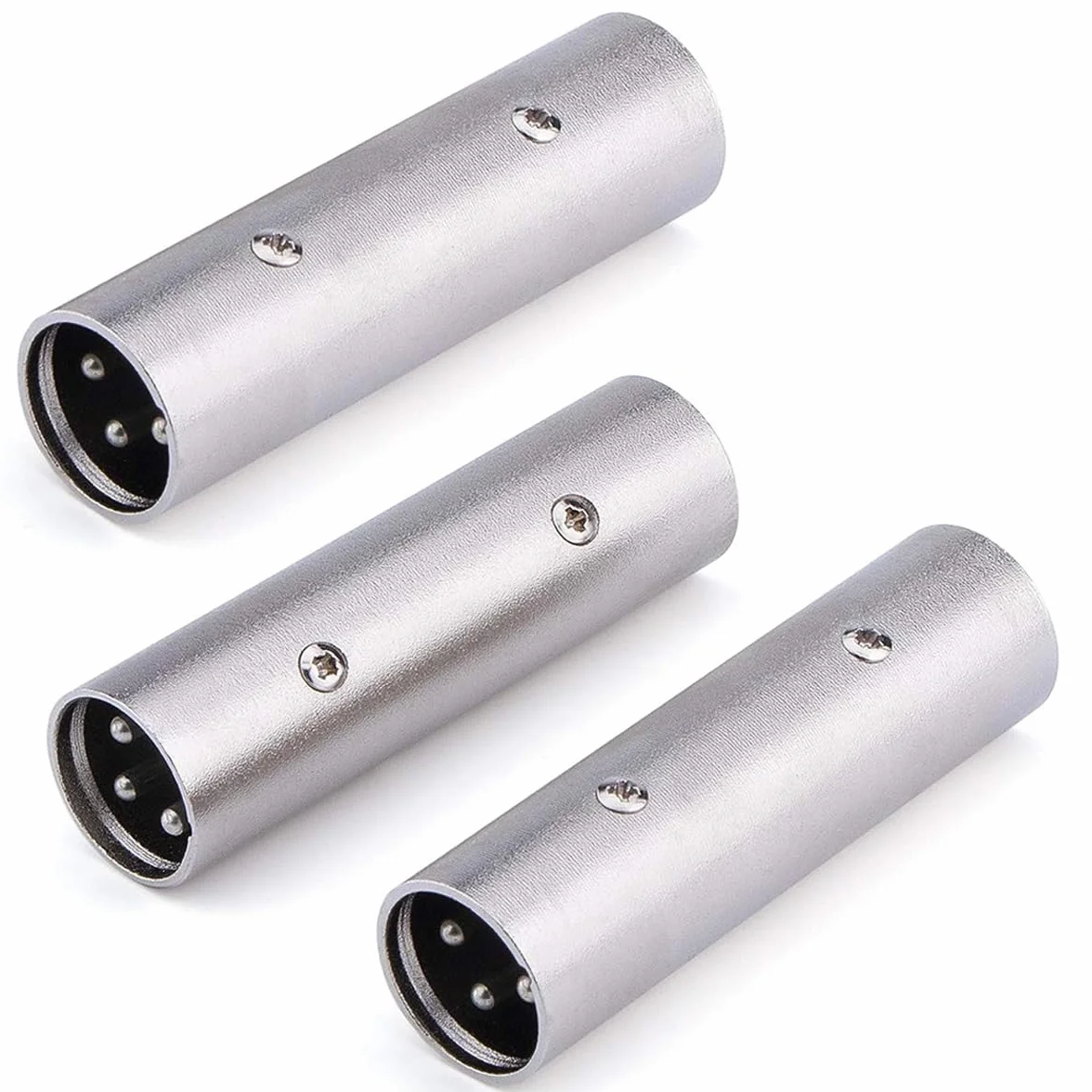 Greluma Adattatore XLR da Maschio a Maschio - 3 Pezzi Connettore a 3 Pin Compatibile con Microfono, Mixer