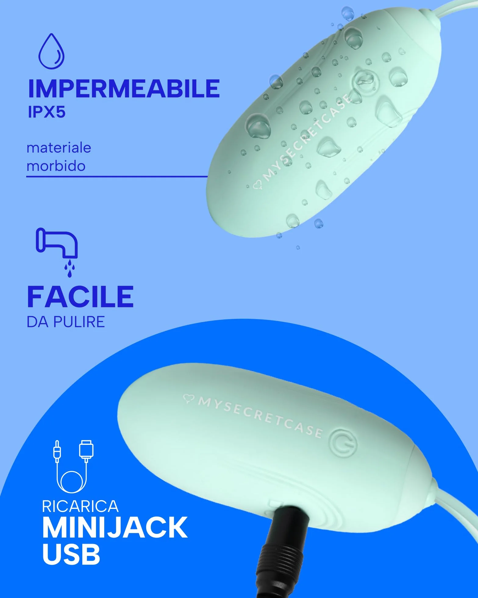 MySecretCase Ovetto Vibrante Wireless Comando a Distanza 7 Vibrazioni 4 Intensità Impermeabile
