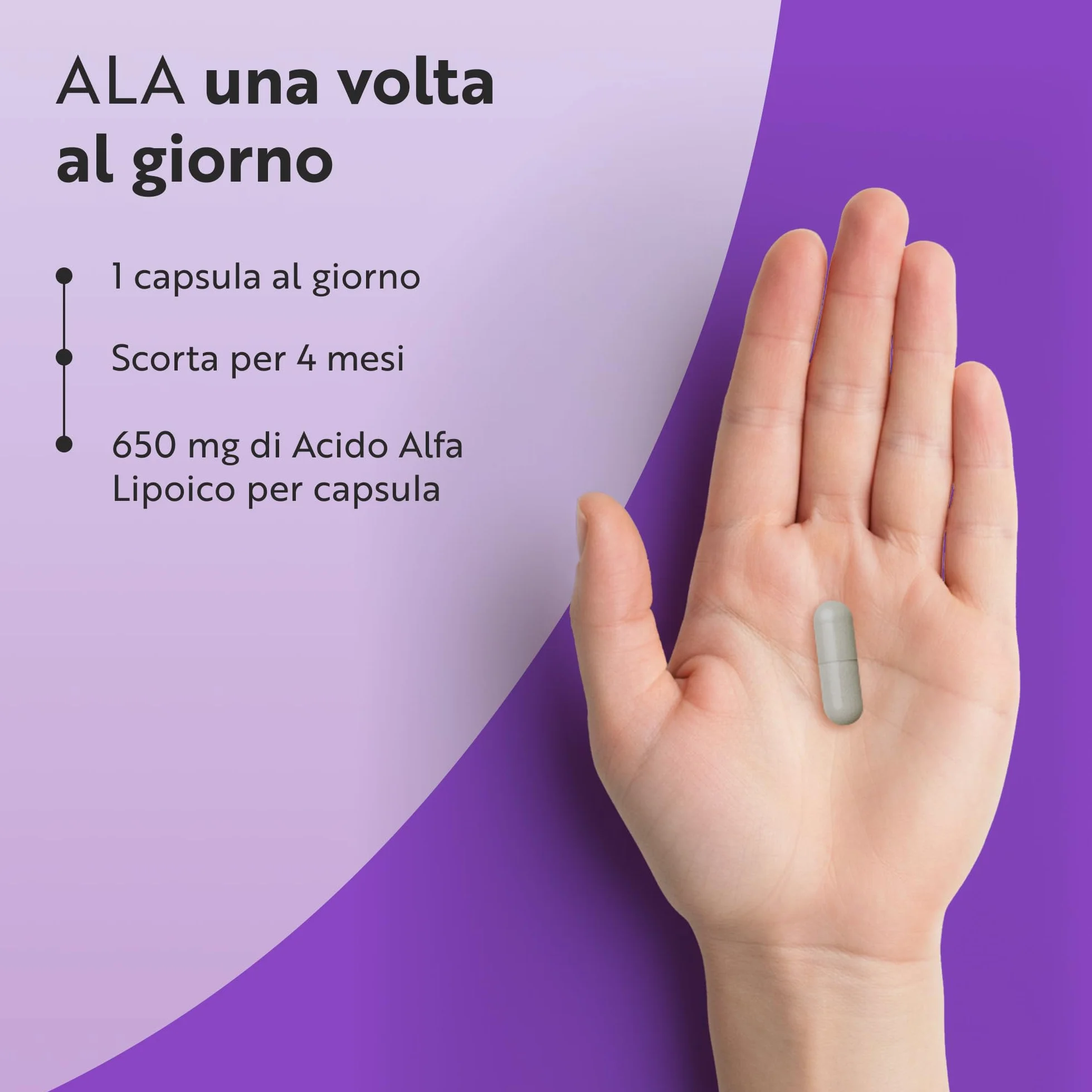 Nutravita Acido Alfa Lipoico 650 mg 120 Capsule Vegane Integratore Alta Concentrazione
